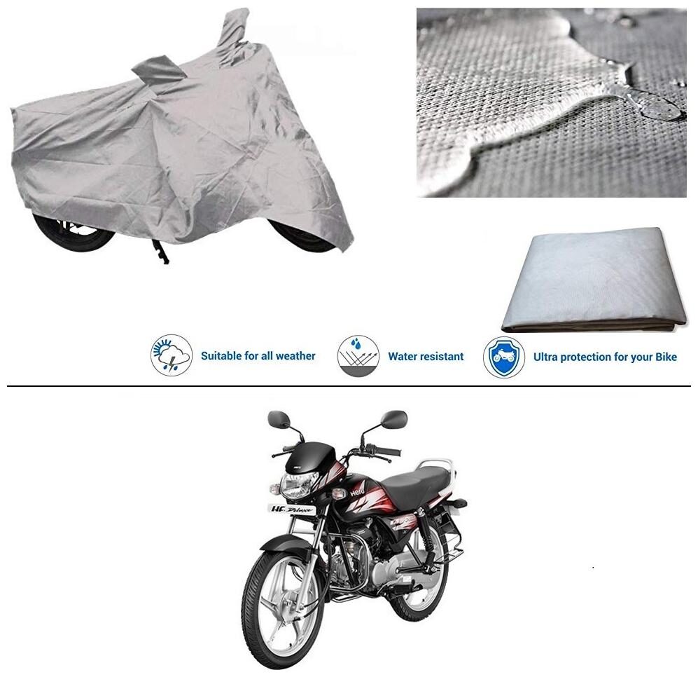 

Ronish 100 Waterproof Heavy Quality Bike Body Cover for Standard Size Silver for Hero HF