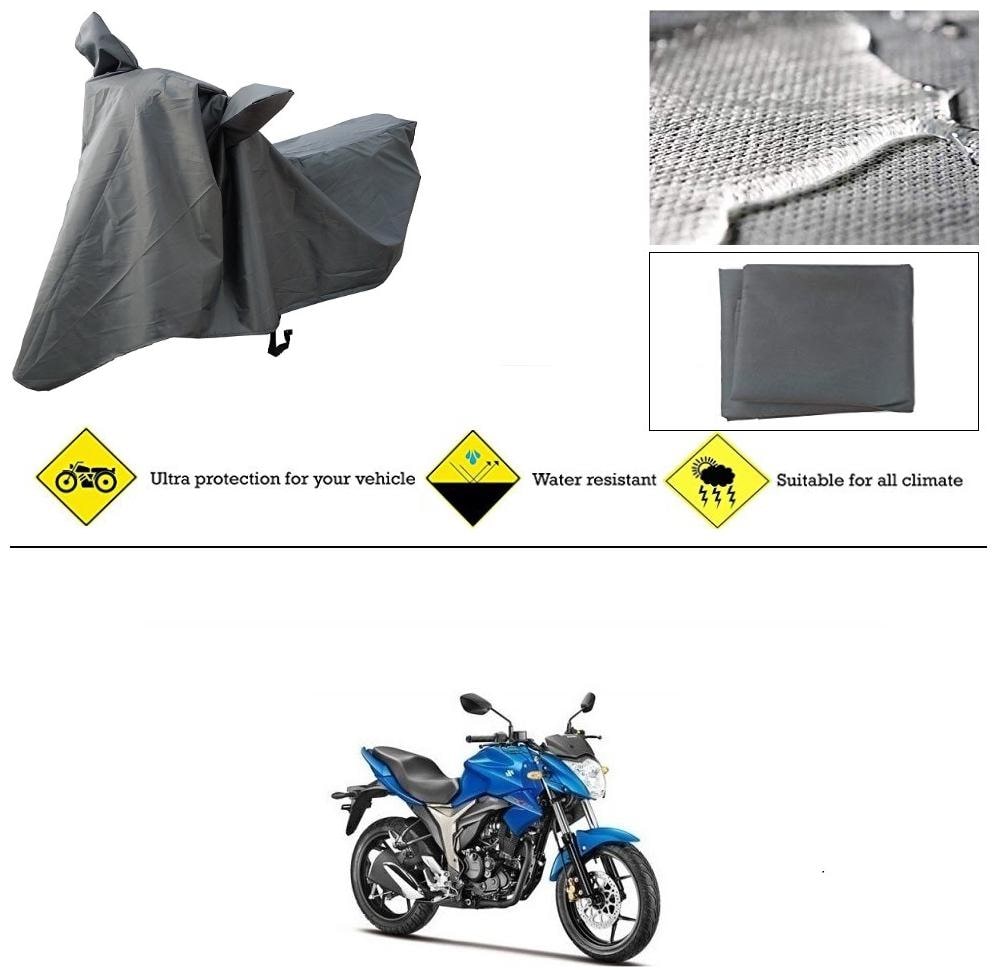 

Ronish 100 Waterproof Heavy Quality Bike Body Cover for Standard Size Grey for Suzuki Gixxer