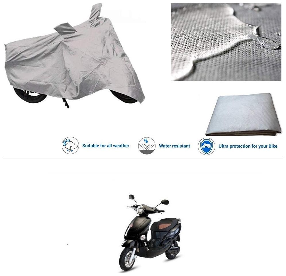 

Ronish 100 Waterproof Heavy Quality Bike Body Cover for Standard Size Silver for Hero Electric Cruz