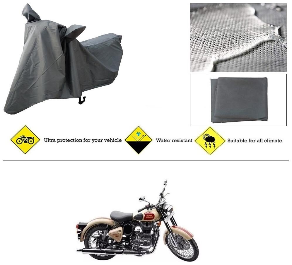 

Ronish 100 Waterproof Heavy Quality Bike Body Cover for Standard Size Grey for Royal Enfield Classic 500