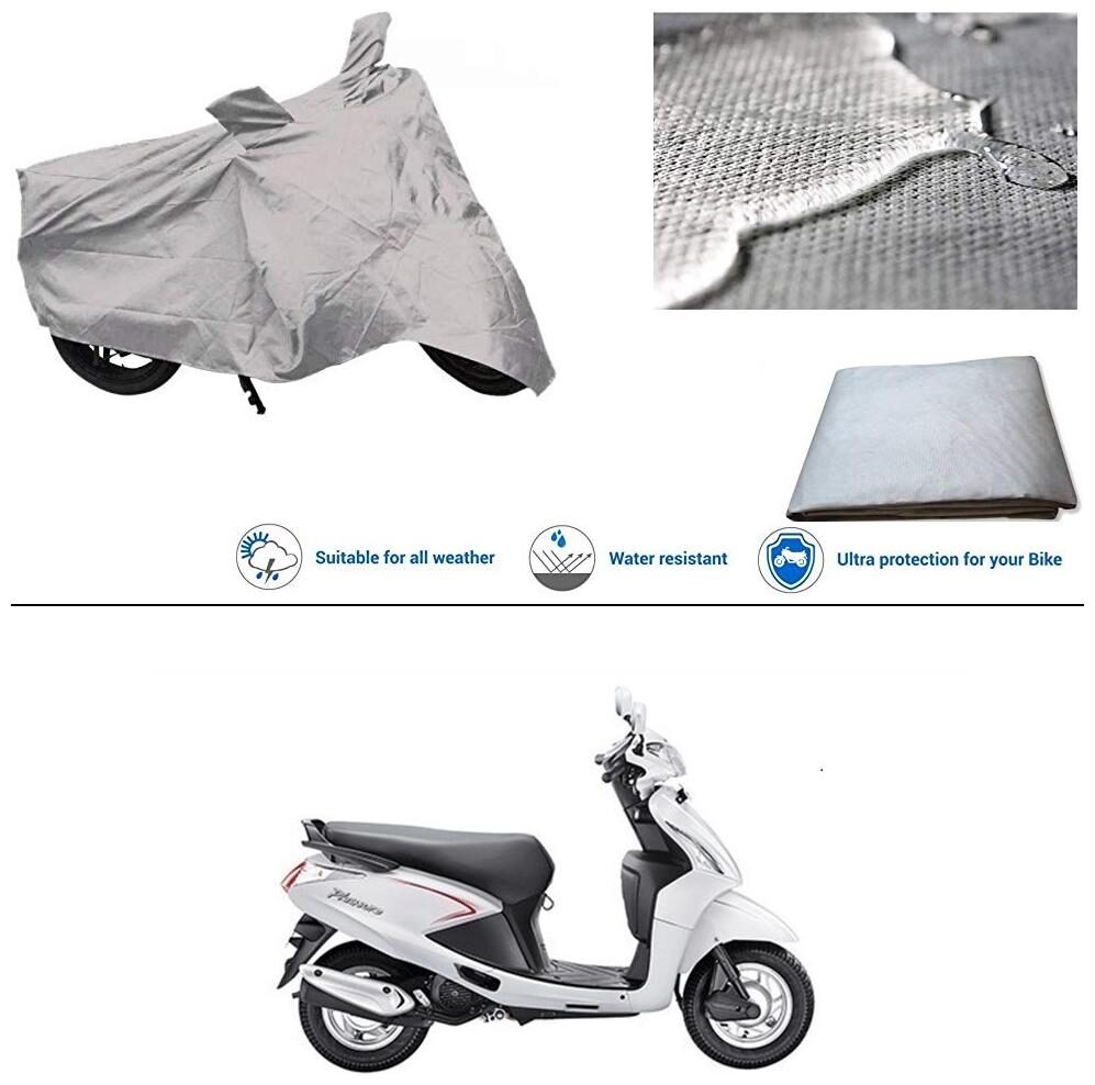 

Ronish 100 Waterproof Heavy Quality Bike Body Cover for Standard Size Silver for Hero Pleasure