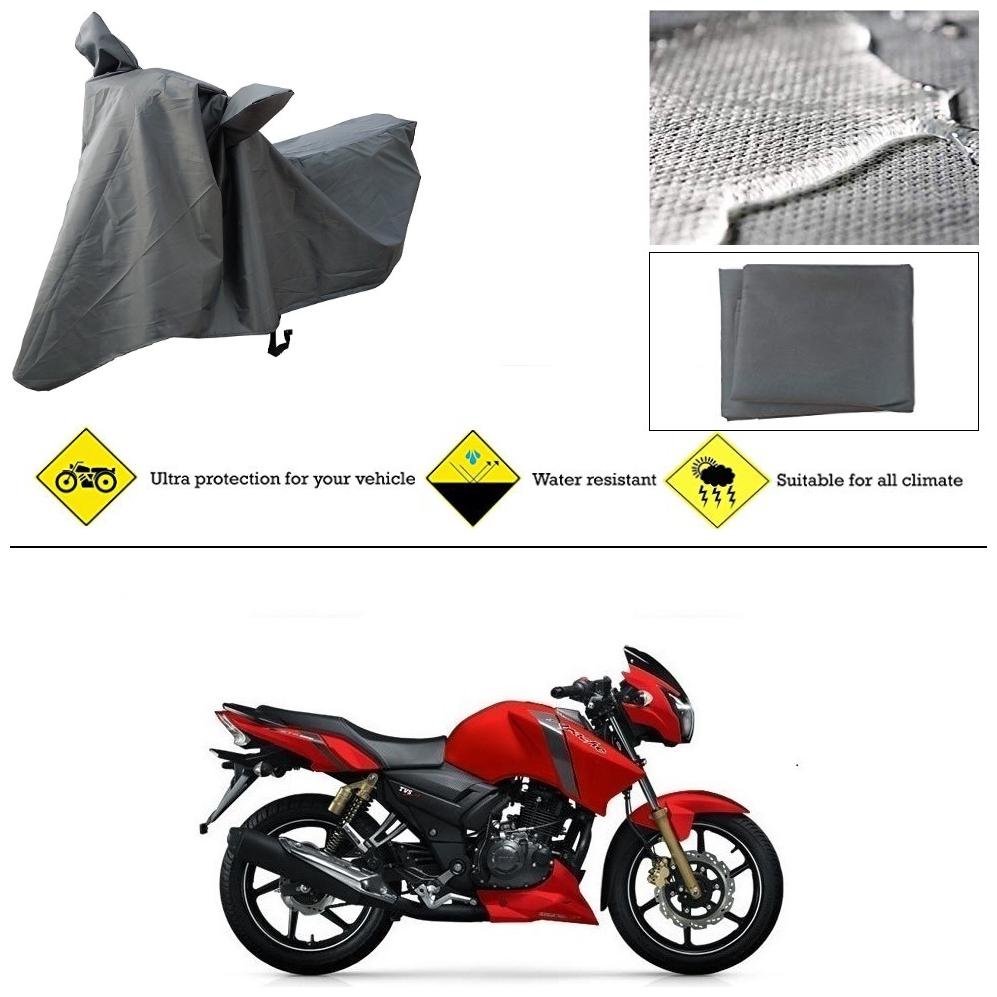 

Ronish 100 Waterproof Heavy Quality Bike Body Cover for Standard Size Grey for TVS Apache RTR 160