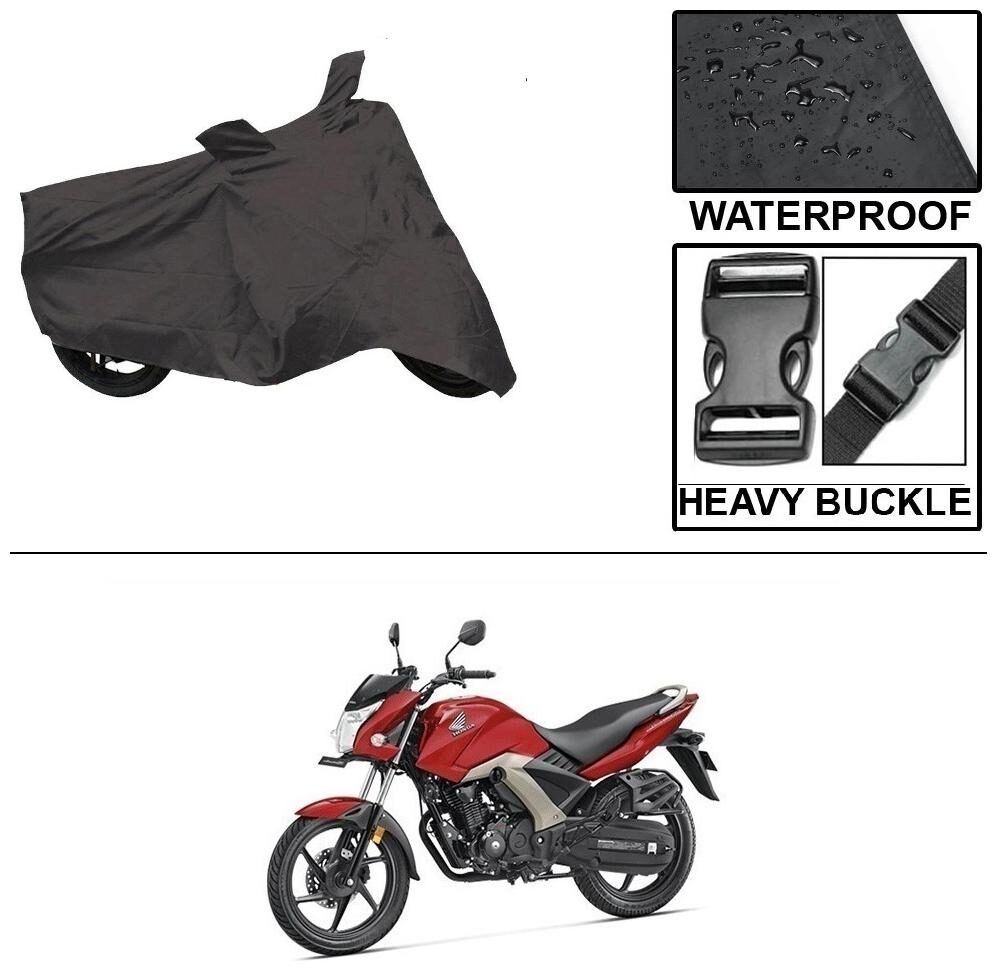 

Ronish 100 Waterproof Heavy Quality Bike Body Cover for Standard Size Black for Honda CB Unicorn