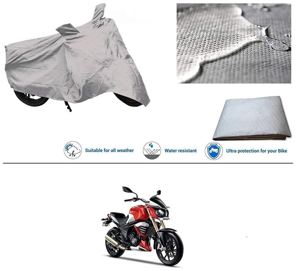 

Ronish 100 Waterproof Heavy Quality Bike Body Cover for Standard Size Silver for Mahindra MOJO XT 300