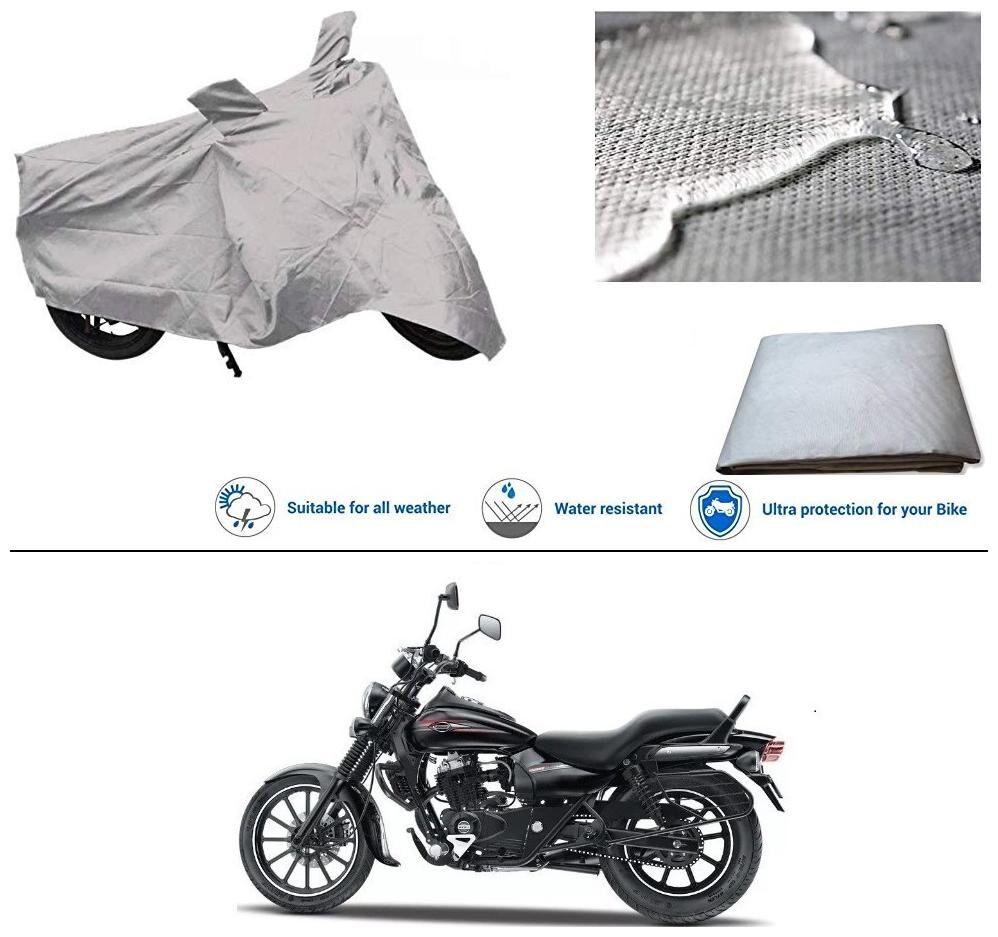 

Ronish 100 Waterproof Heavy Quality Bike Body Cover for Standard Size Silver for Bajaj Avenger 150 Street