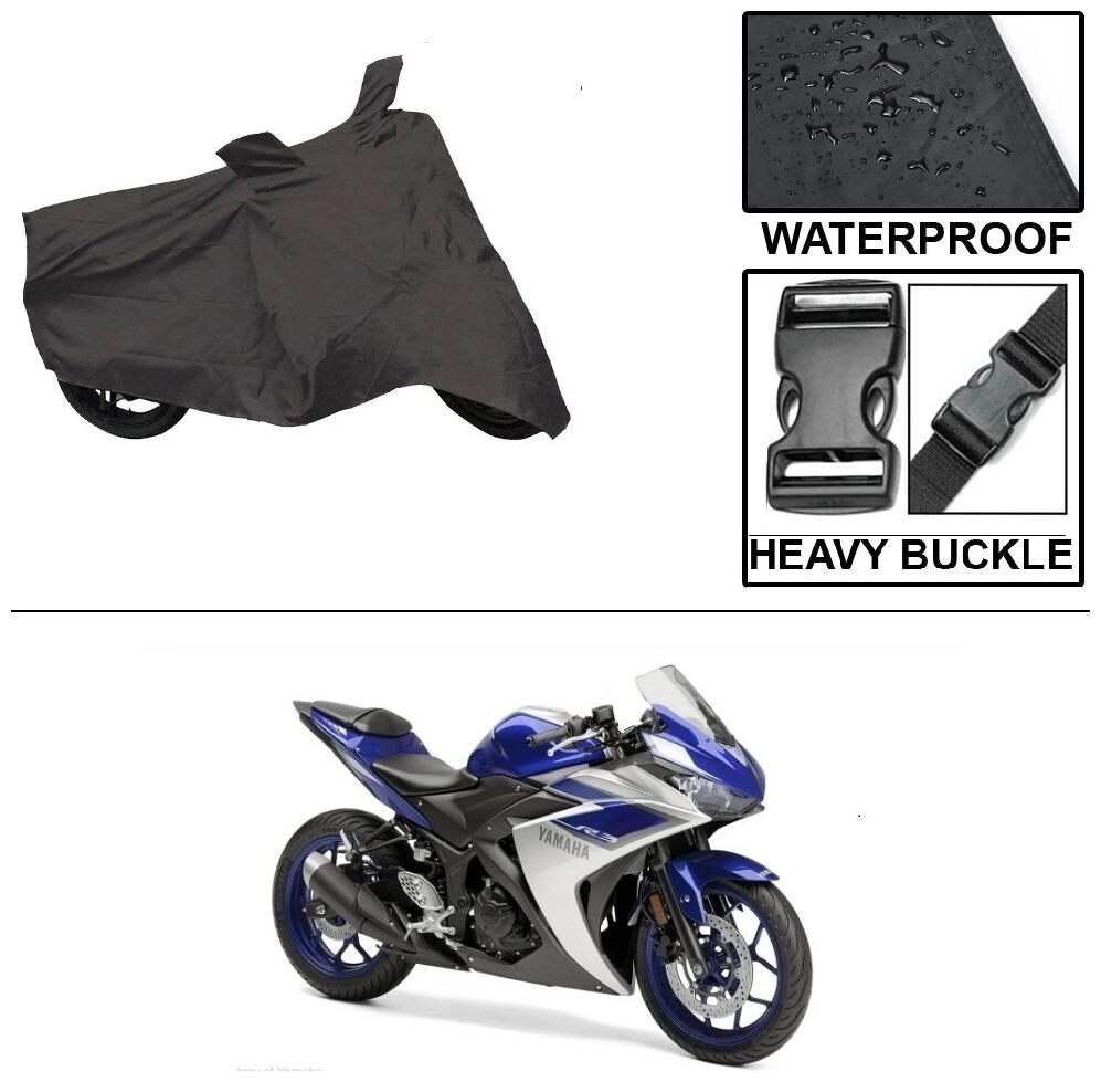 

Ronish 100 Waterproof Heavy Quality Bike Body Cover for Standard Size Black for Yamaha YZF R25