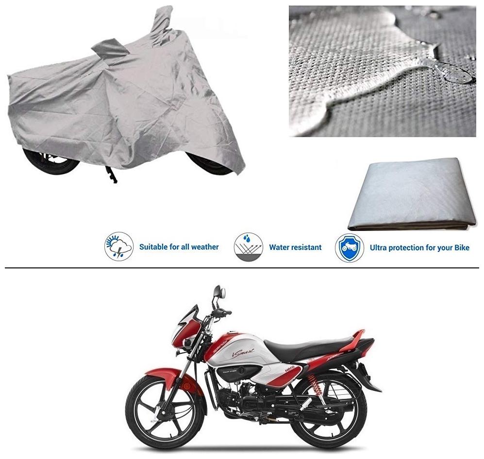 

Ronish 100 Waterproof Heavy Quality Bike Body Cover for Standard Size Silver for Hero Splendor I Smart