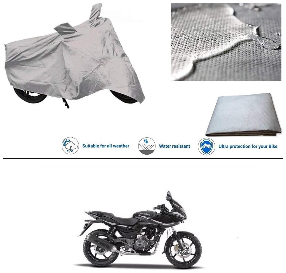

Ronish 100 Waterproof Heavy Quality Bike Body Cover for Standard Size Silver for Bajaj Pulsar 220 DTS-i