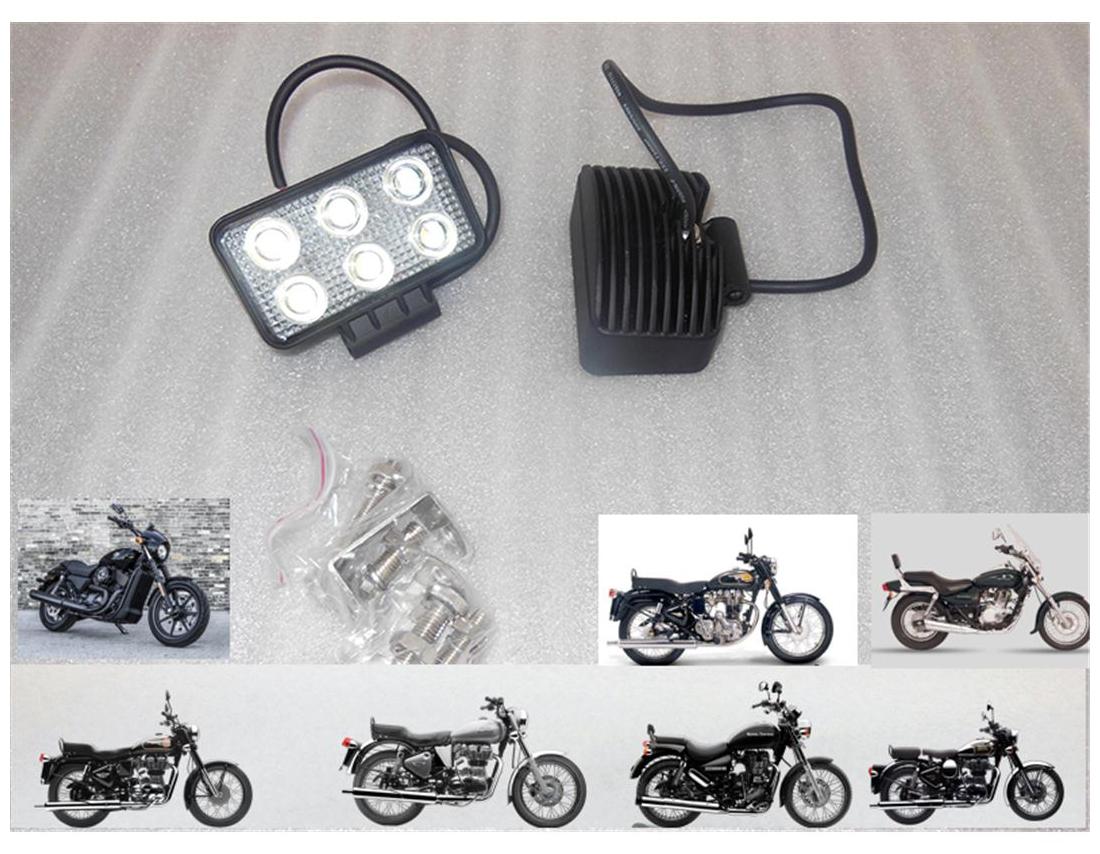 

ROYAL ERADO BIKEPAIR UNIVERSAL HARLEY AVENGER TRIUMPH 6 LED FOG LIGHTS BLACK