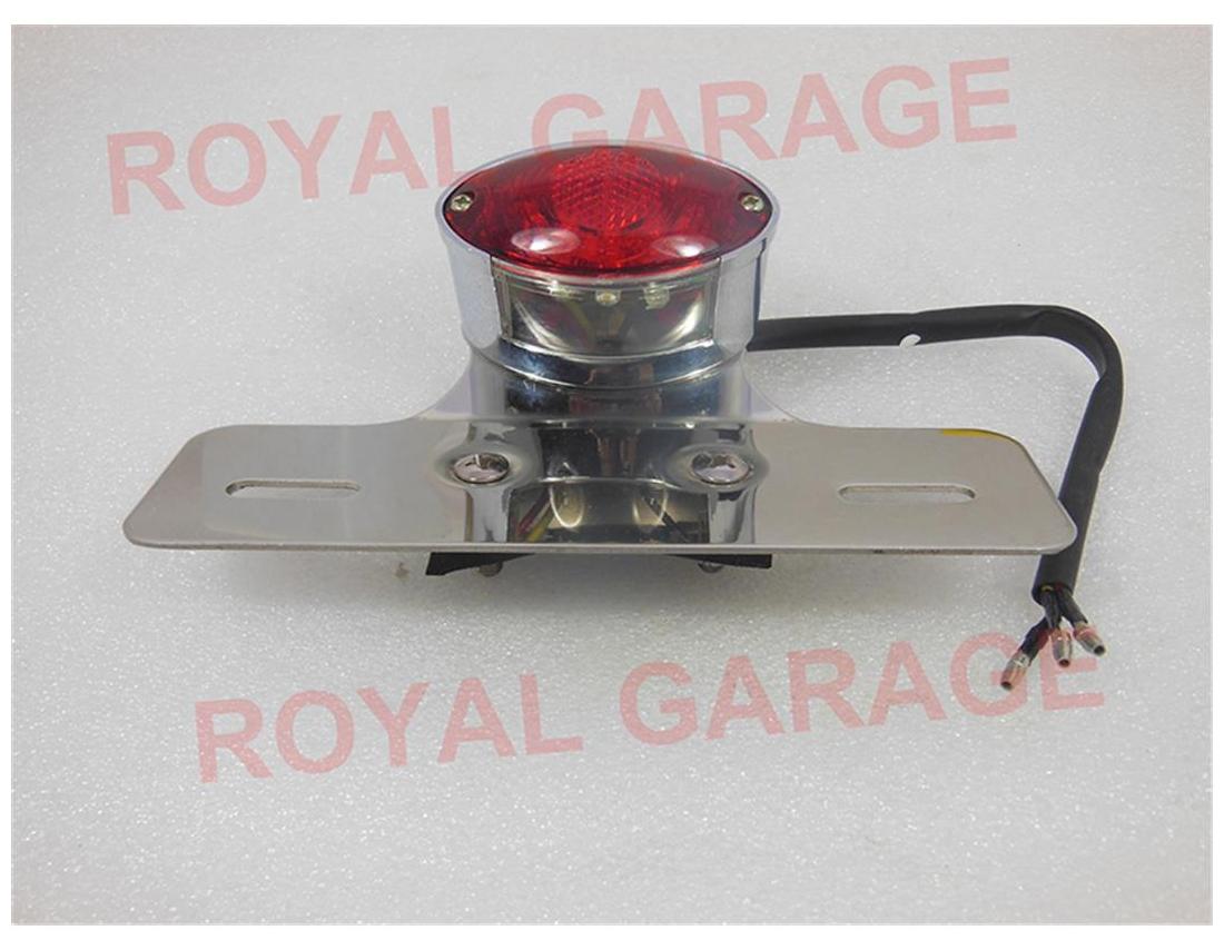 

Royal Erado Customize Chrome Cat Eye Tail Light Royal Endield Harley Chopper Bobber Suzuki