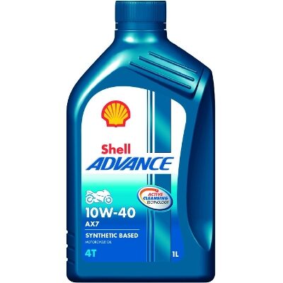 Shell Advance AX7 10W-40 Synthetic Technology Motorbike Engine Oil (1 L)