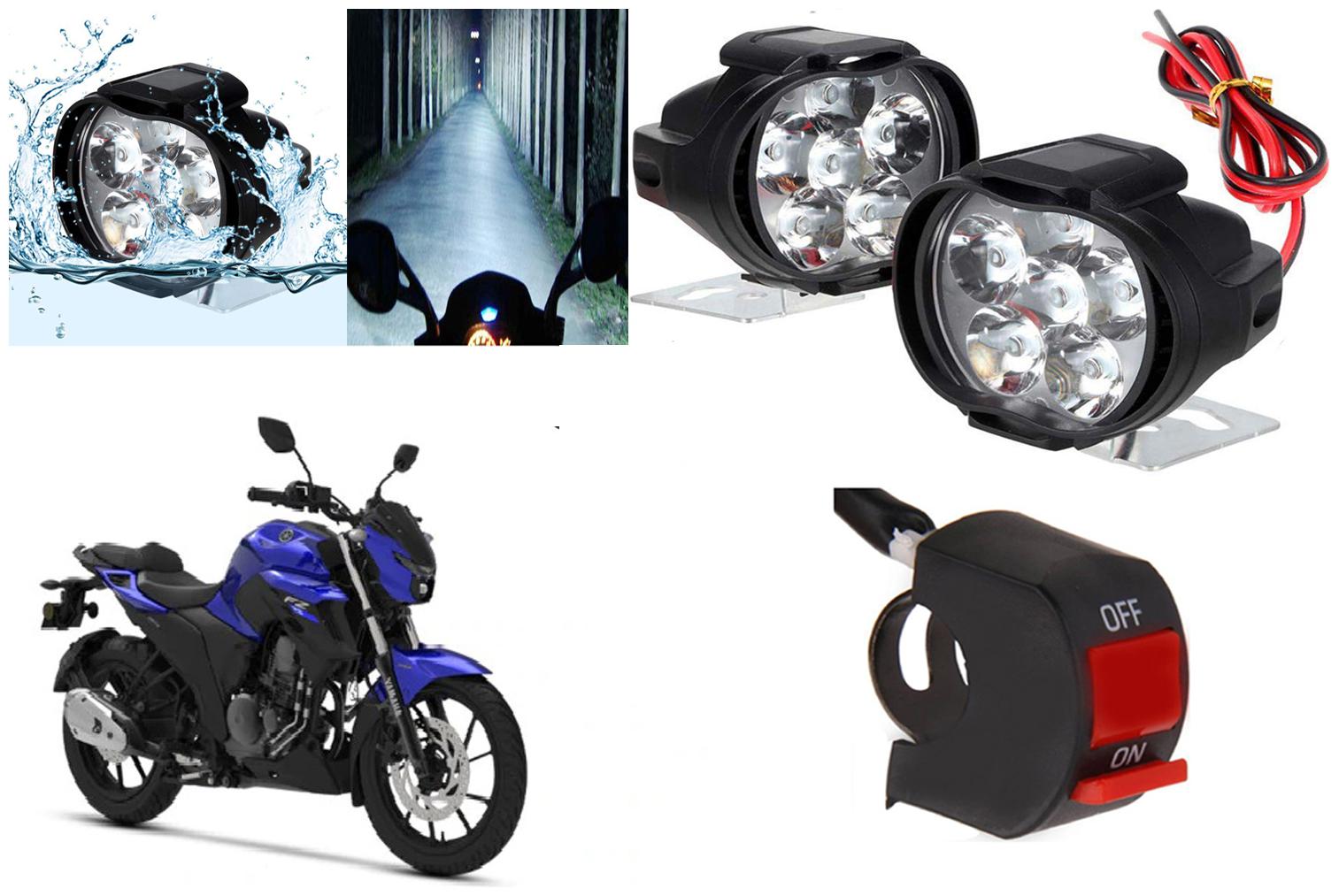 

SHOP4U 6 LED Shilon Fog Light Head Lamp for Yamaha FZS-FI V3 BS6 (Set of 2 Free On Off Switch)