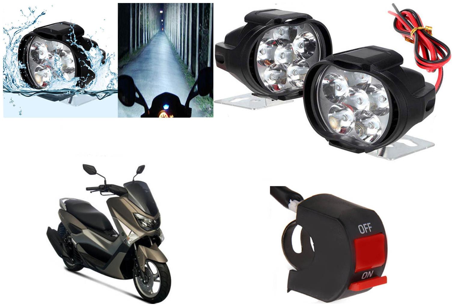 

SHOP4U 6 LED Shilon Fog Light Head Lamp for Yamaha N Max (Set of 2 Free On Off Switch)