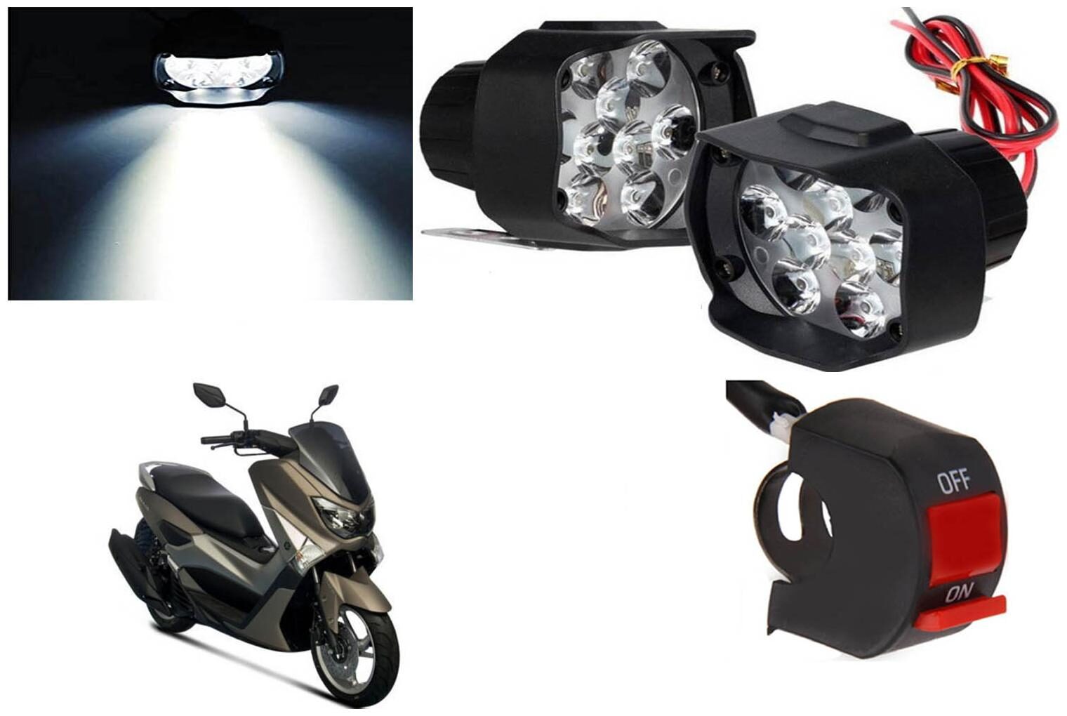 

SHOP4U 9 LED Fog Light Head Lamp for Yamaha N Max (Set of 2 Free On Off Switch)