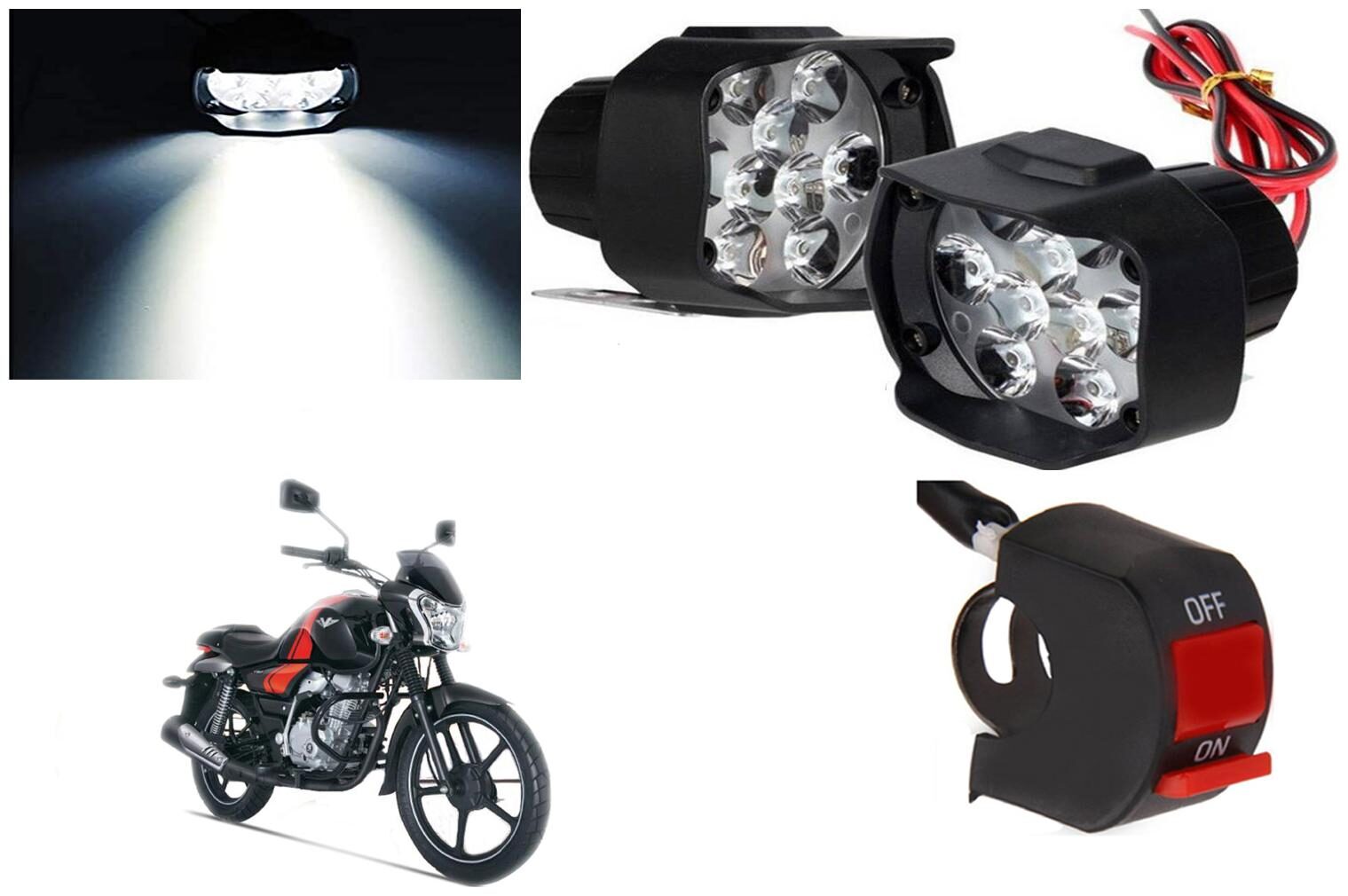 

SHOP4U 9 LED Shilon Fog Light for Bajaj V12 ( Free on off Switch )