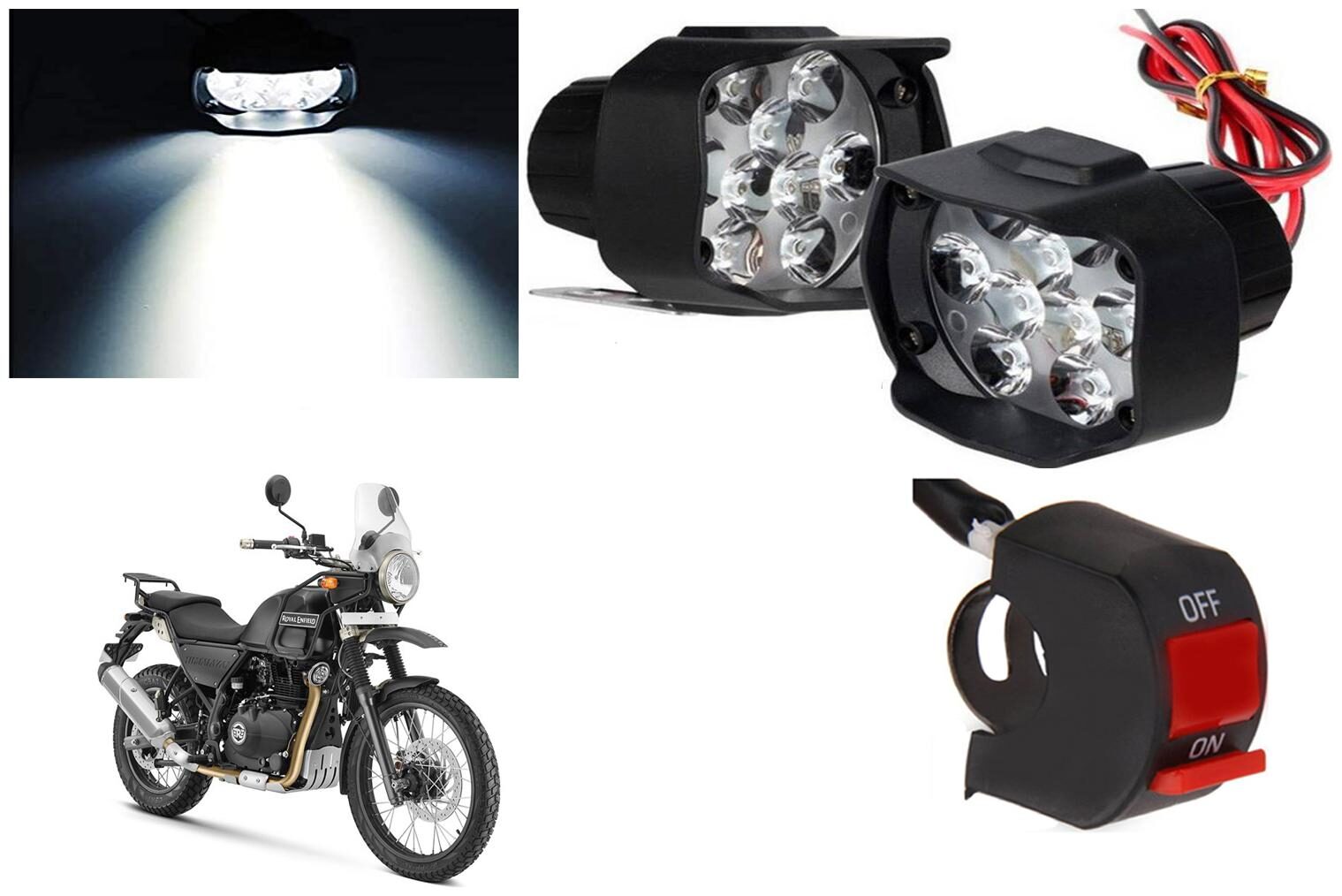 

SHOP4U 9 LED Fog Light Head Lamp for Royal Enfield Himalayan (Set of 2 Free On Off Switch)