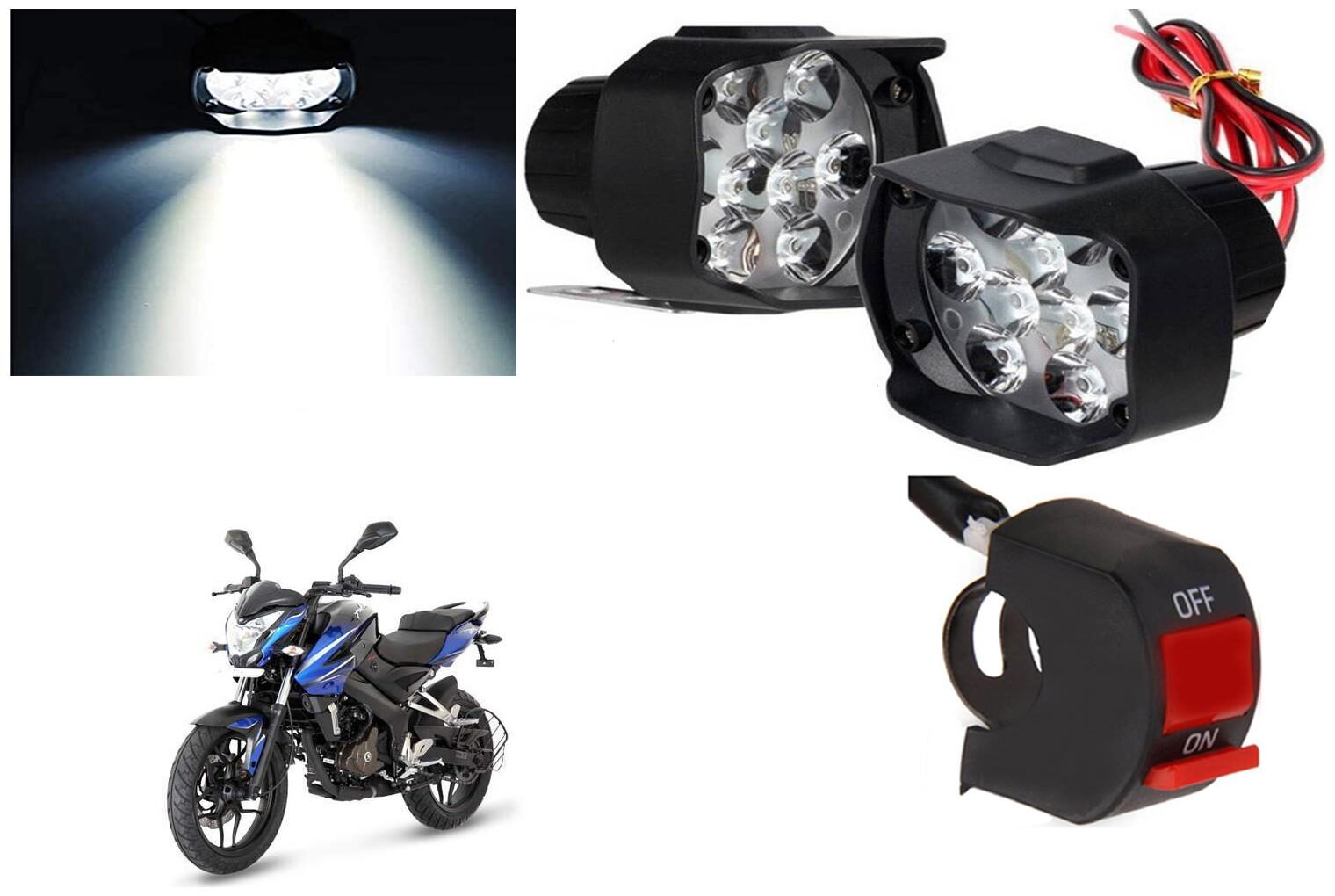 

SHOP4U 9 LED Shilon Fog Light for Bajaj Pulsar NS 200 ( Free on off Switch )