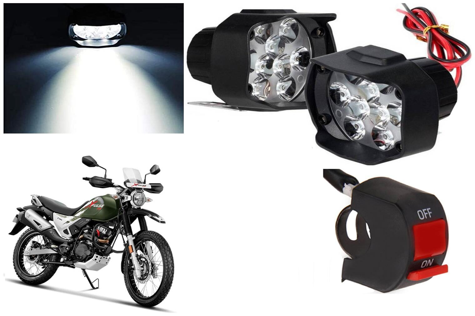 

SHOP4U 9 LED Shilon Fog Light for Hero XPulse 200 ( Free on off Switch )