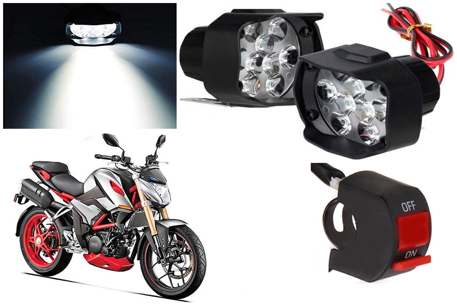 

SHOP4U 9 LED Fog Light Head Lamp for Hero XF3R (Set of 2 Free On Off Switch)