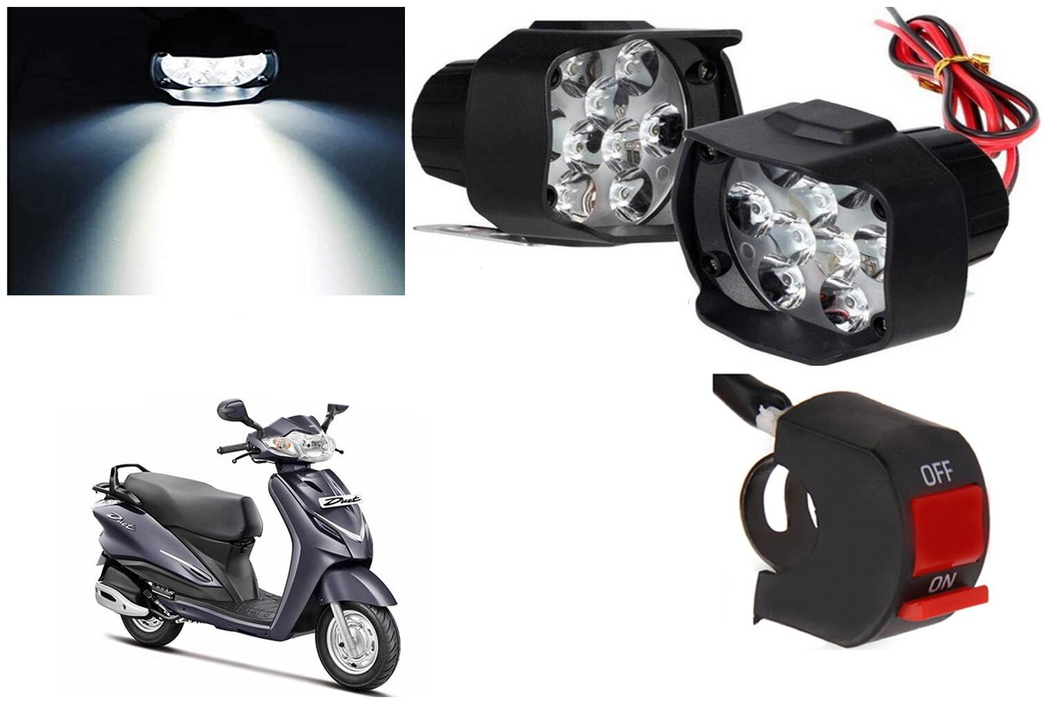 

SHOP4U 9 LED Shilon Fog Light for Hero Duet ( Free on off Switch )