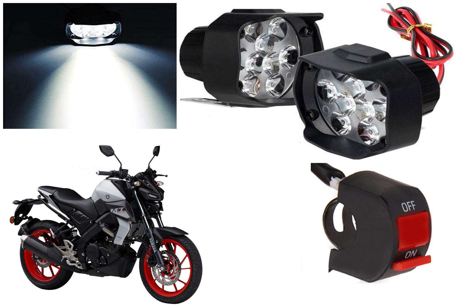 

SHOP4U 9 LED Fog Light Head Lamp for Yamaha MT-15 BS6 (Set of 2 Free On Off Switch)