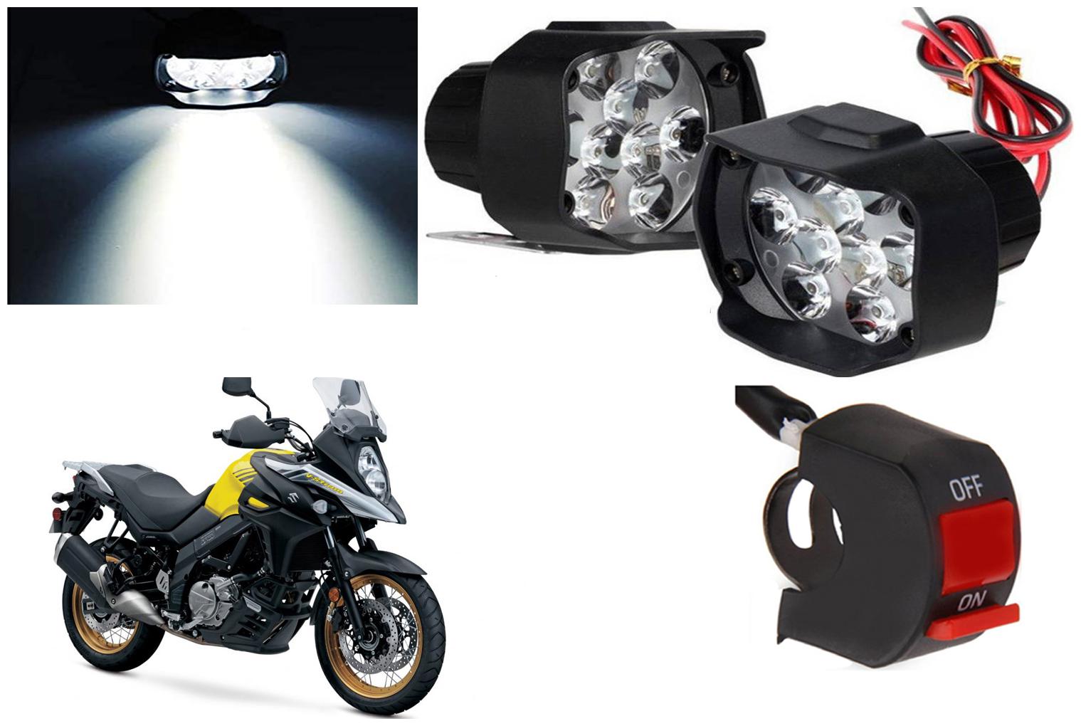 

SHOP4U 9 LED Fog Light Head Lamp for Suzuki V Storm (Set of 2 Free On Off Switch)