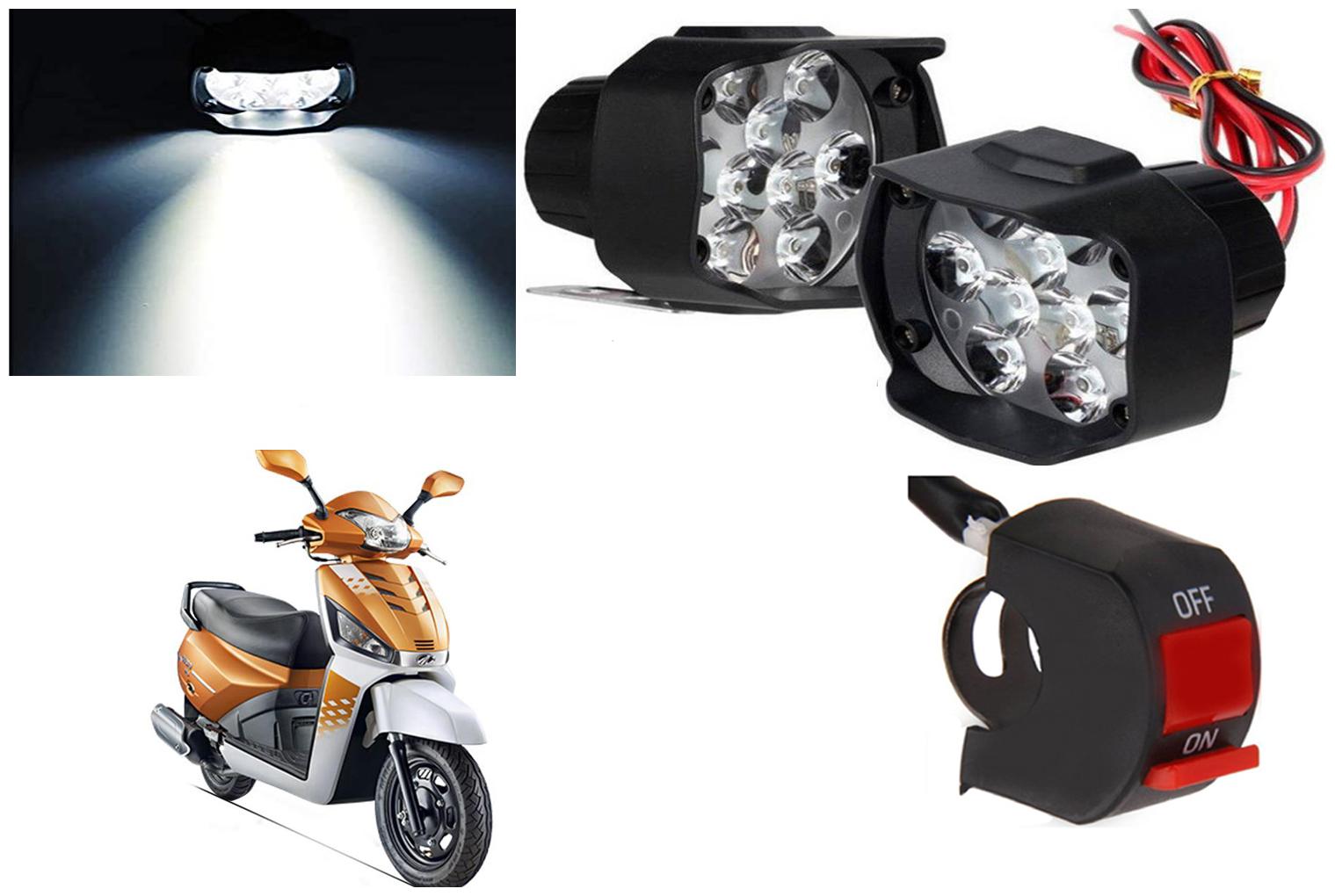 

SHOP4U 9 LED Shilon Fog Light for Mahindra Gusto 125 ( Free on off Switch )