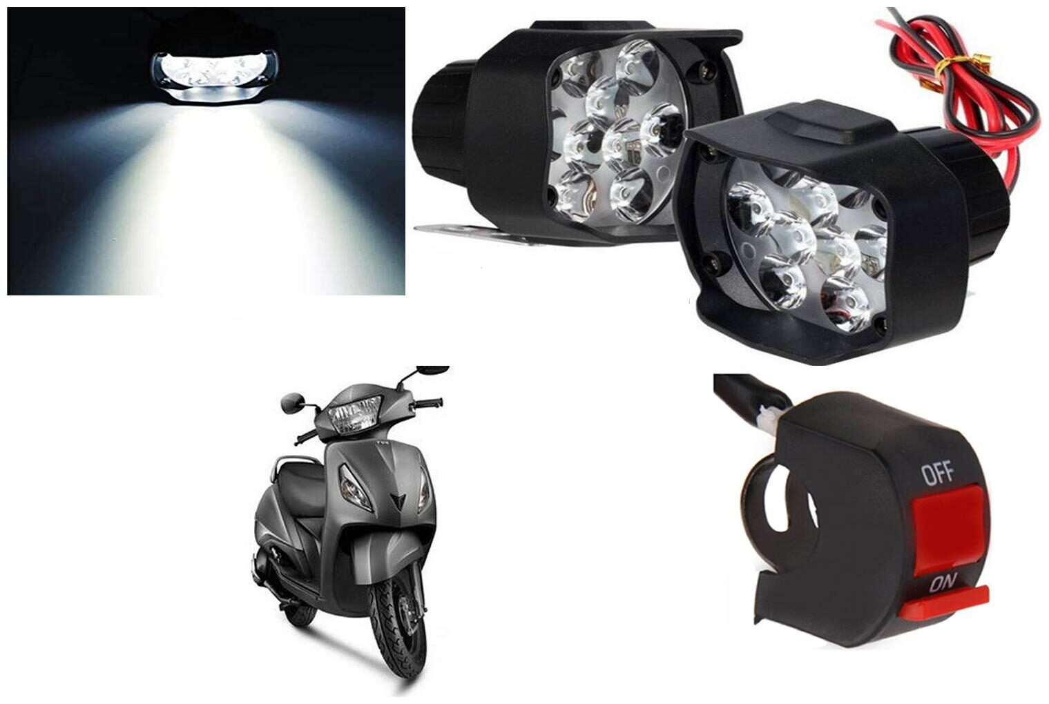 

SHOP4U 9 LED Shilon Fog Light for TVS Jupiter ( Free on off Switch )