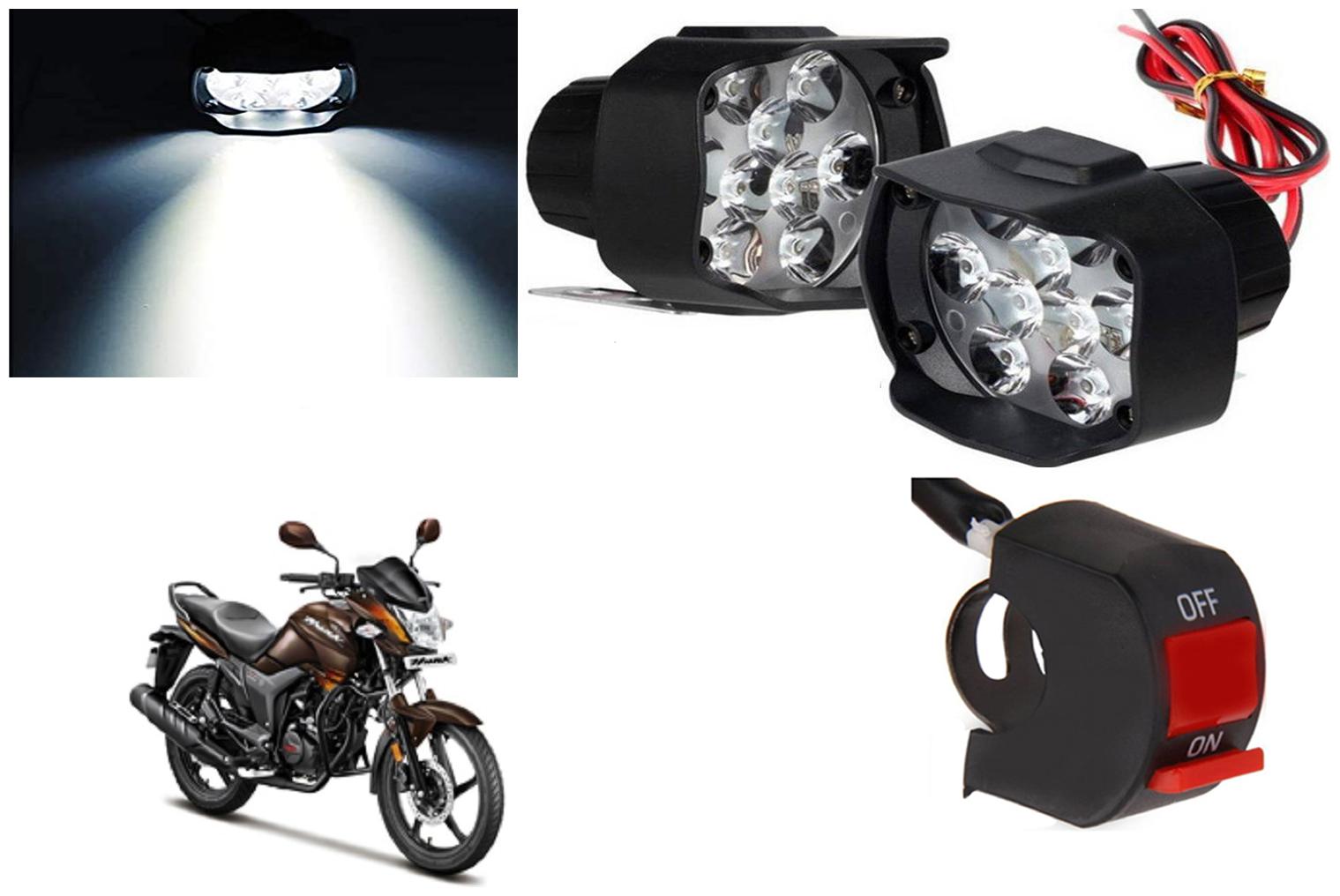 

SHOP4U 9 LED Shilon Fog Light for Hero Hunk ( Free on off Switch )