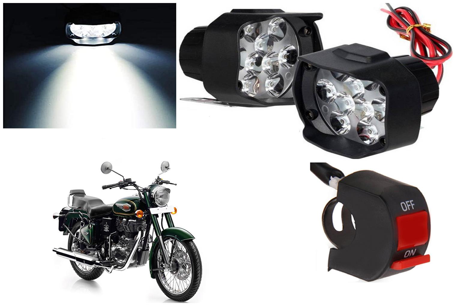 

SHOP4U 9 LED Shilon Fog Light for Royal Enfield Bullet 500 ( Free on off Switch )