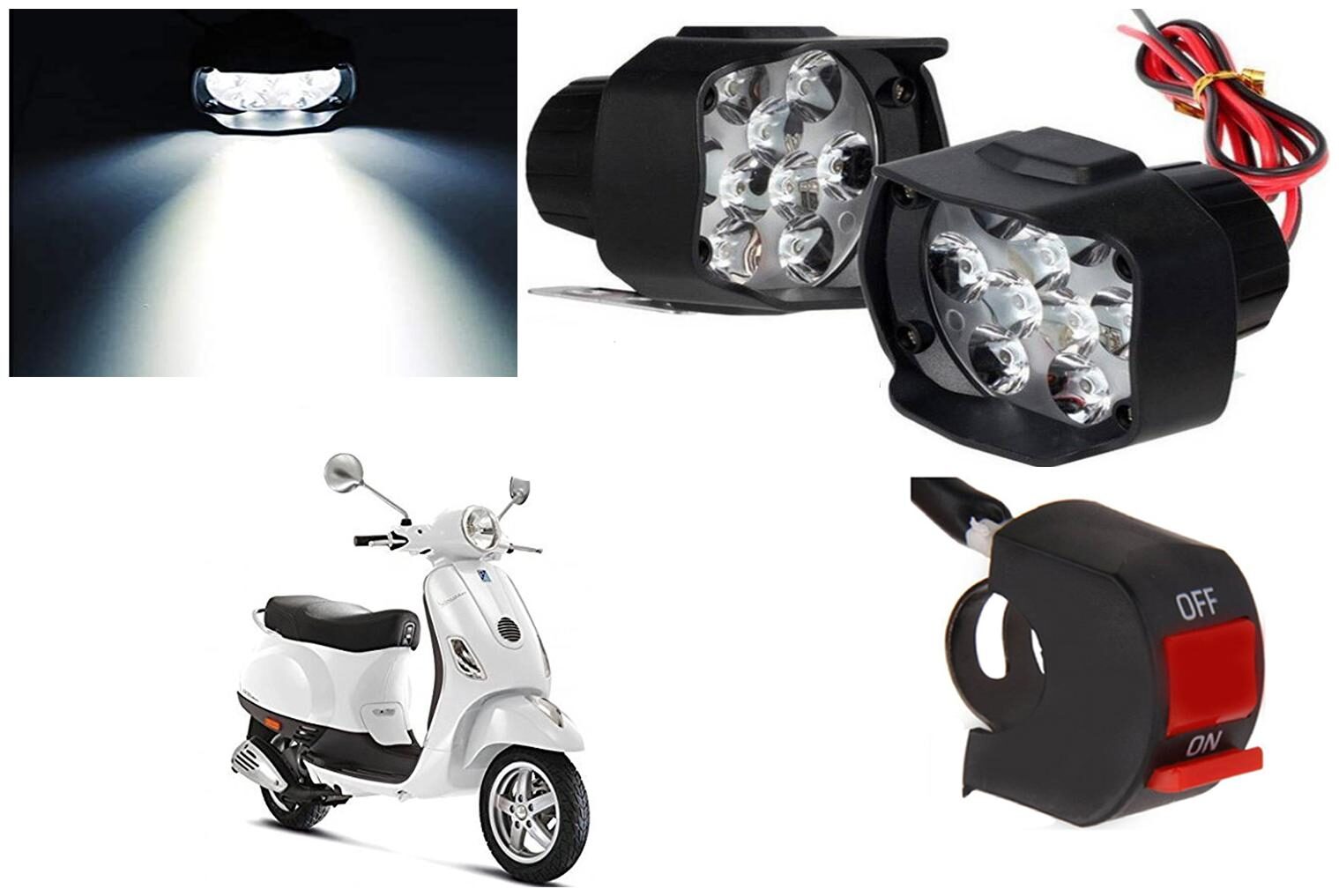 

SHOP4U 9 LED Shilon Fog Light for Piaggio Vespa LX 125 ( Free on off Switch )