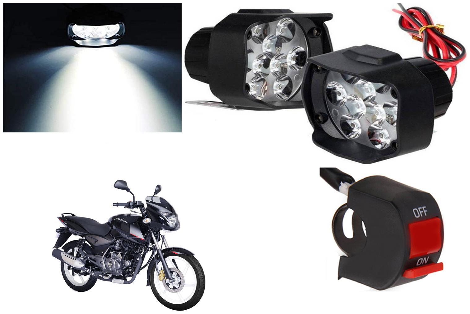 

SHOP4U 9 LED Fog Light Head Lamp for Bajaj Pulsar 150 (Set of 2 Free On Off Switch)