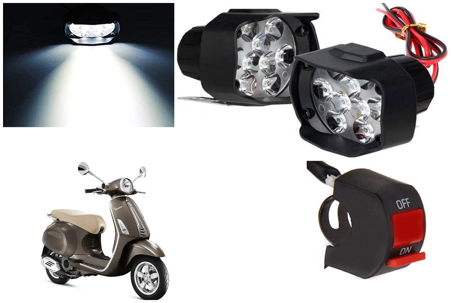 

SHOP4U 9 LED Shilon Fog Light for Piaggio Vespa SXL 125 ( Free on off Switch )