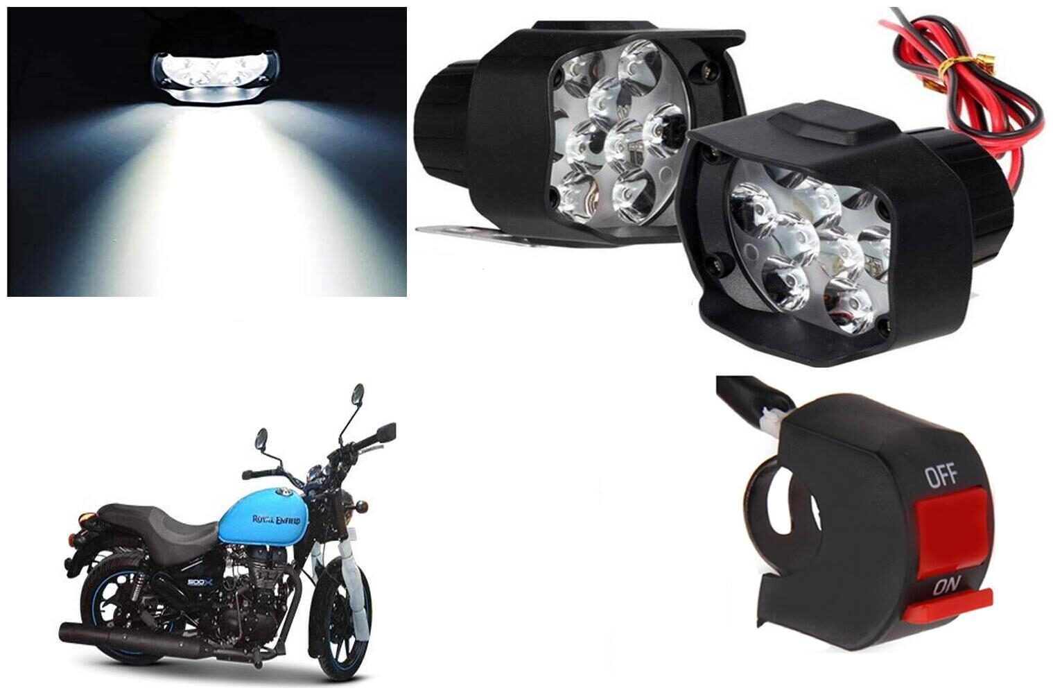 

SHOP4U 9 LED Shilon Fog Light for Royal Enfield Thunderbird 500X ( Free on off Switch )