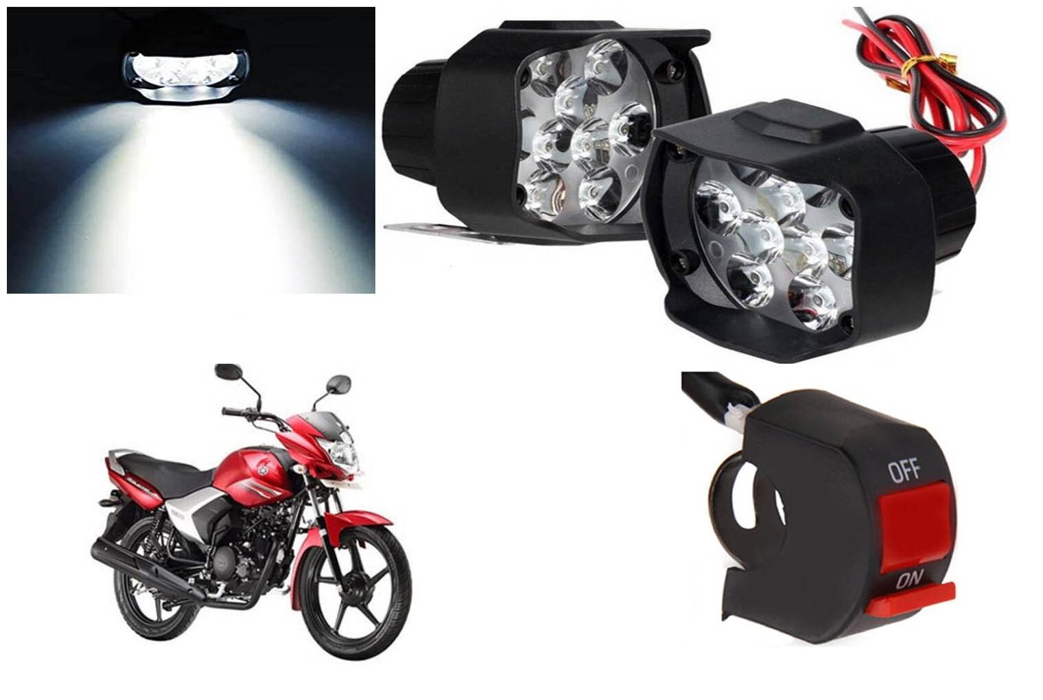 

SHOP4U 9 LED Fog Light Head Lamp for Yamaha Saluto (Set of 2 Free On Off Switch)
