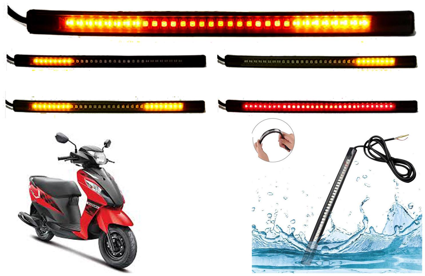 

SHOP4U Brake Stop Turn Signal 48 SMD Flexible LED Strip Tail Light for Suzuki Let s