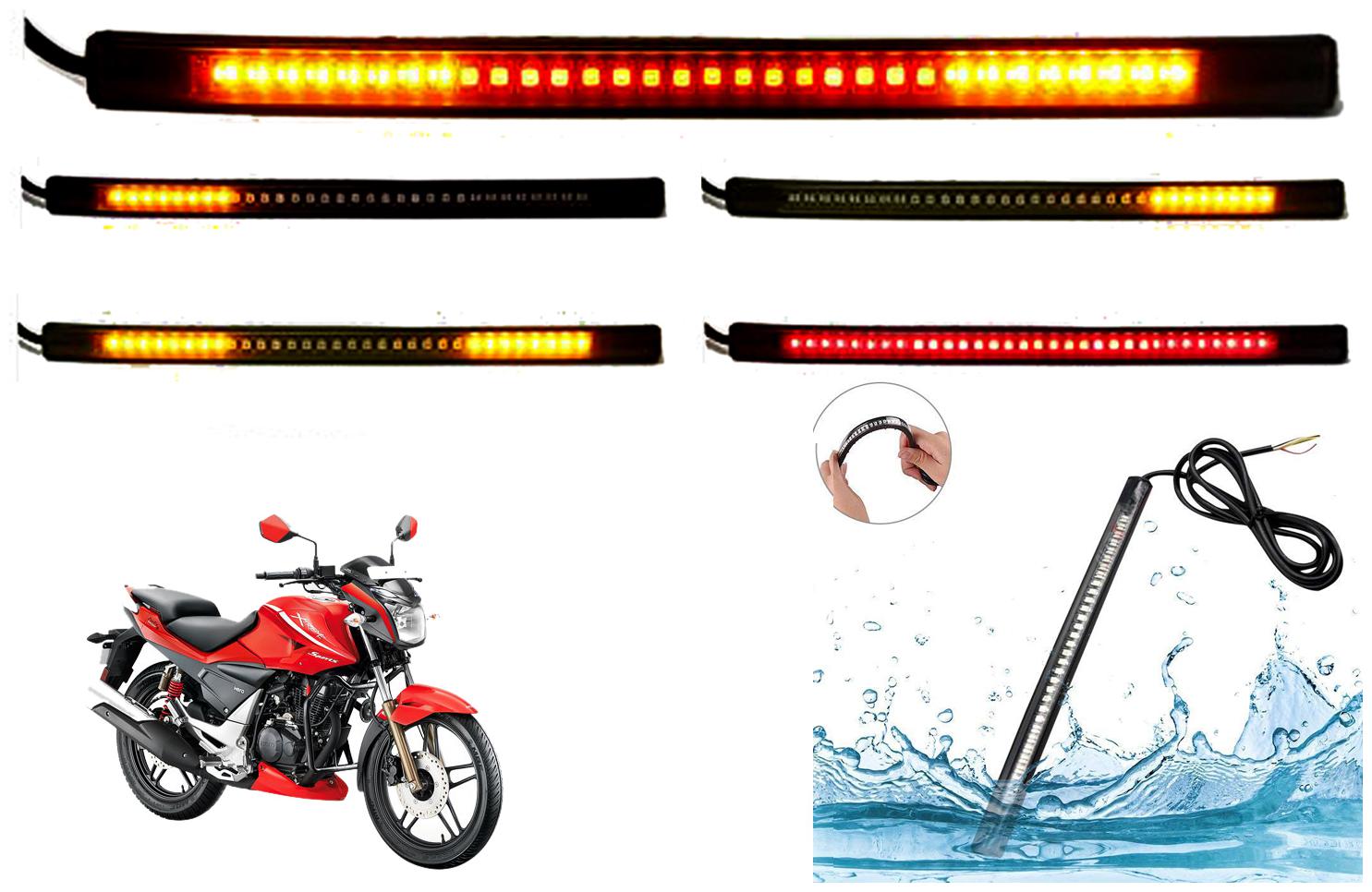 

SHOP4U Brake Stop Turn Signal 48 SMD Flexible LED Strip Tail Light for Hero Xtreme Sports