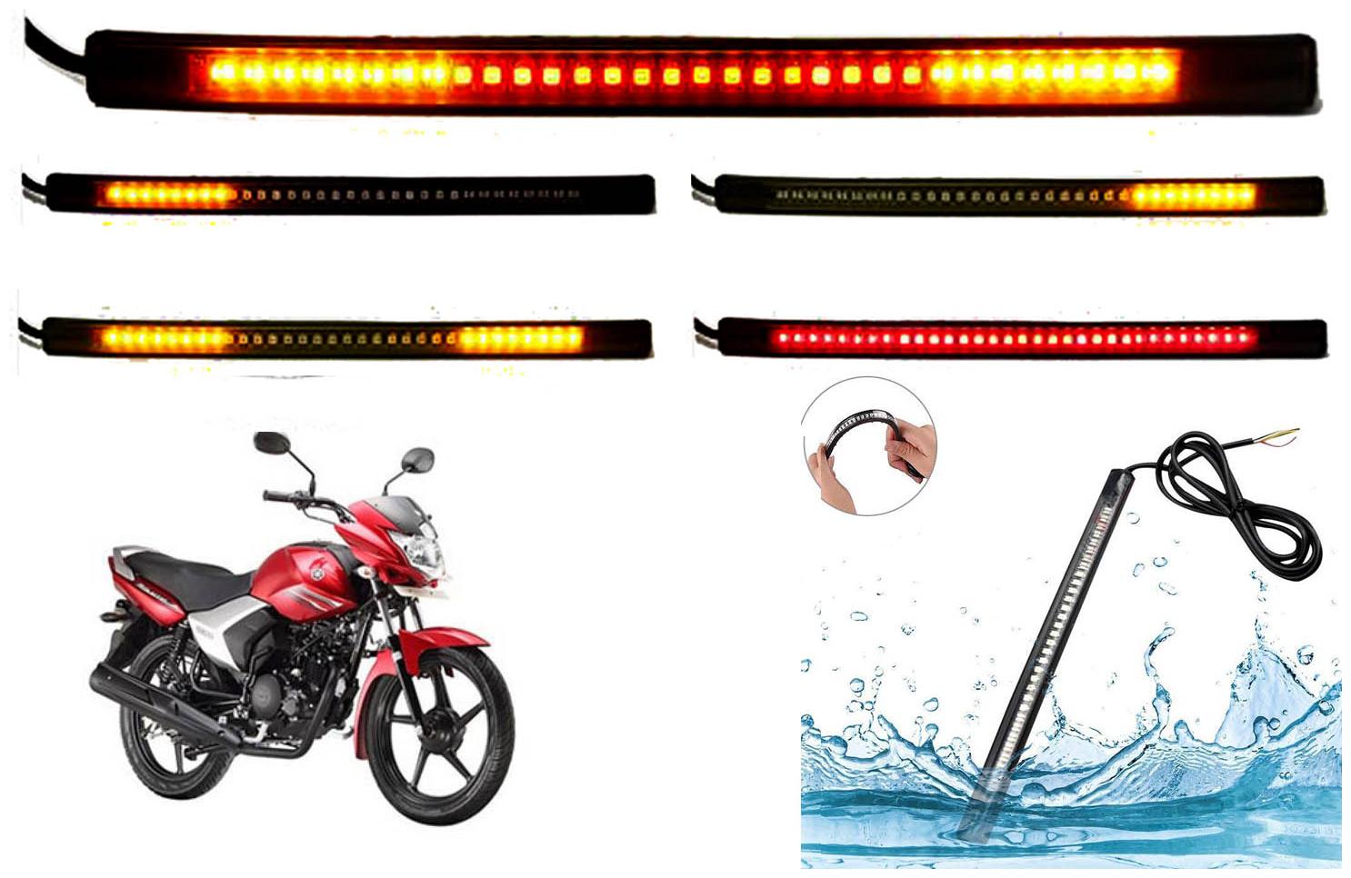 

SHOP4U Brake Stop Turn Signal 48 SMD Flexible LED Strip Tail Light for Yamaha Saluto