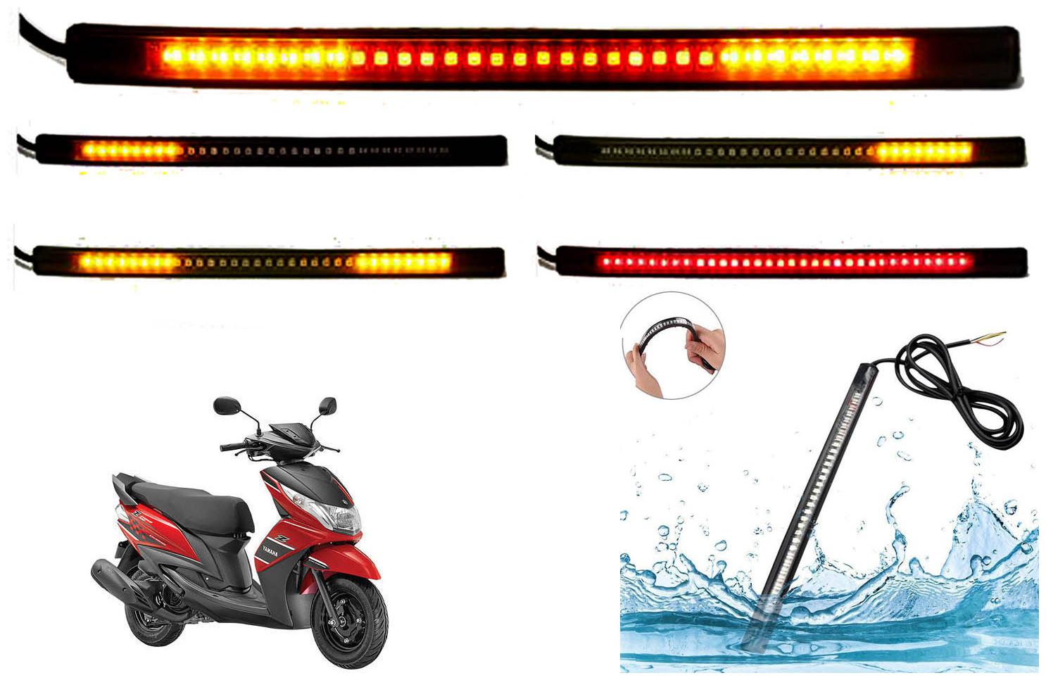 

SHOP4U Brake Stop Turn Signal 48 SMD Flexible LED Strip Tail Light for Yamaha Ray Z