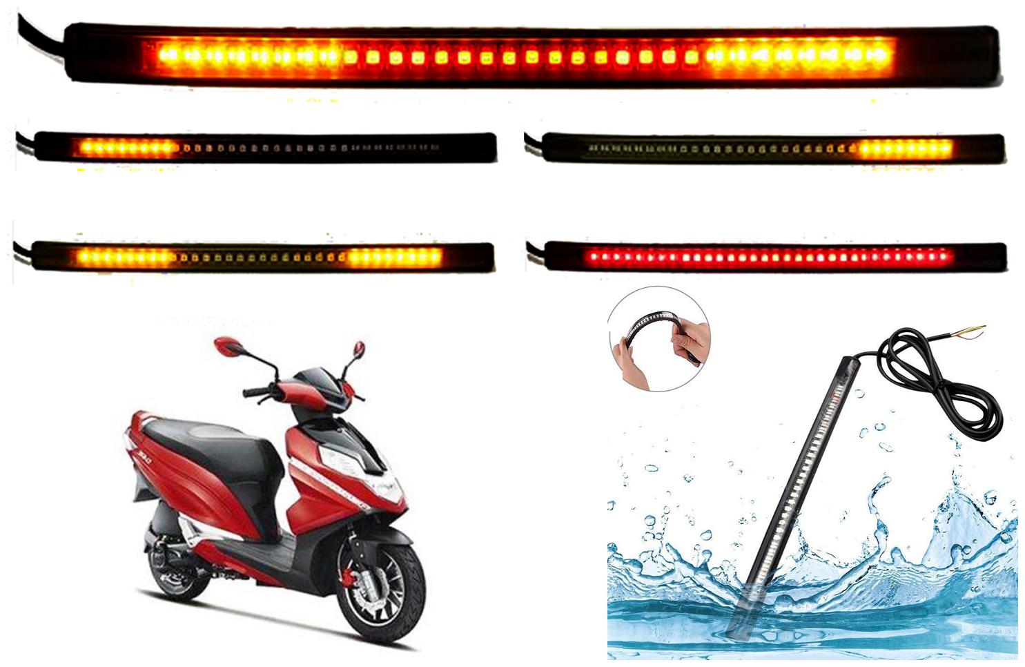 

SHOP4U Brake Stop Turn Signal 48 SMD Flexible LED Strip Tail Light for Hero Dare
