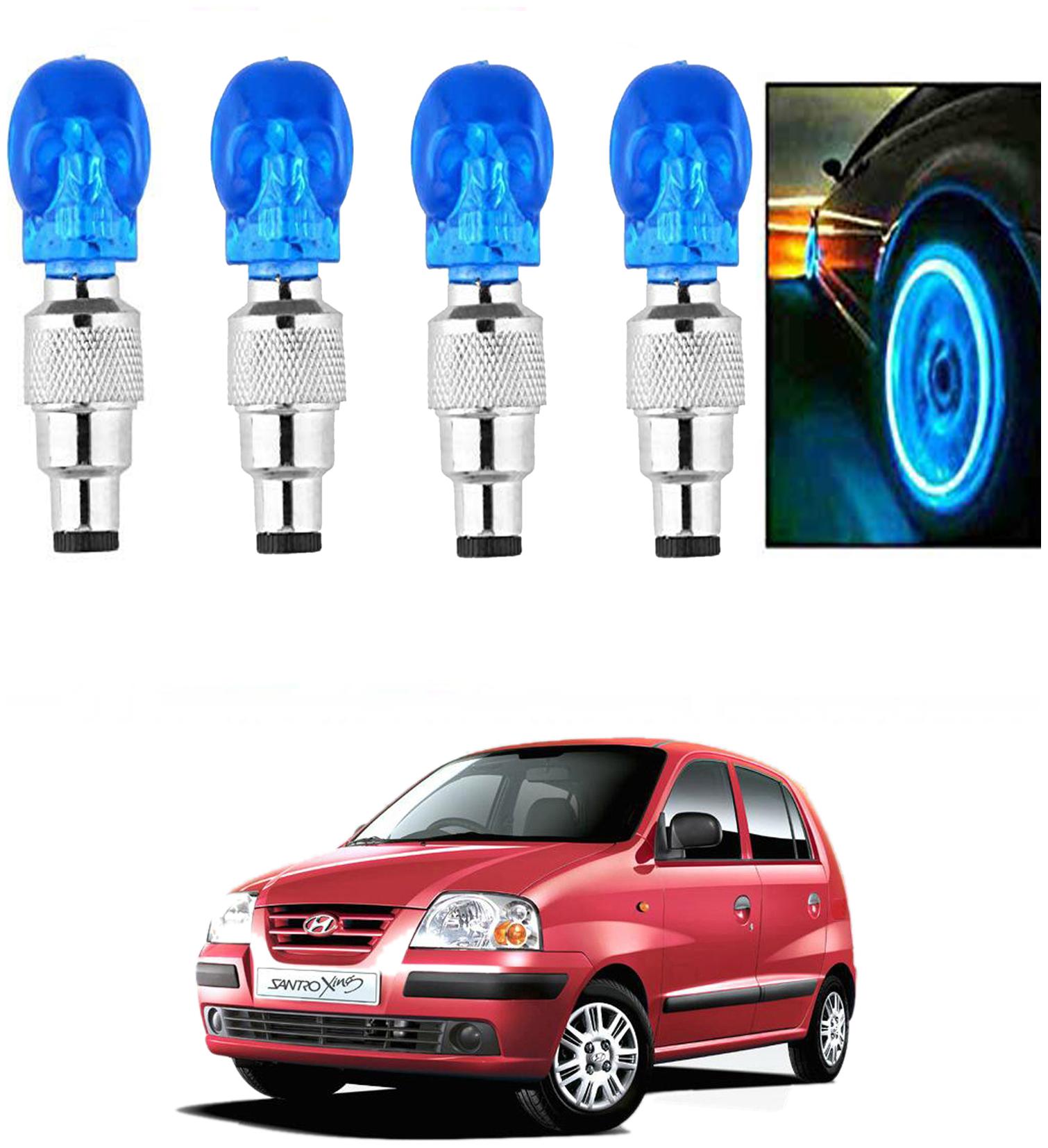 

SHOP4U Car Skull Wheel Tyre LED Light With Motion Sensor for Hyundai santro xing ( Pack of 4 Blue )