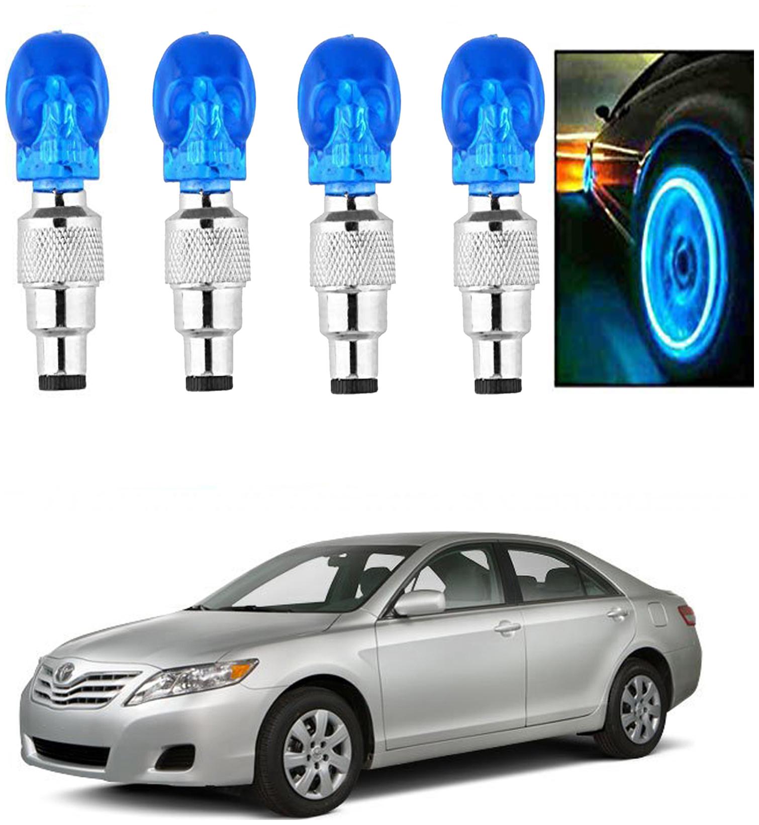 

SHOP4U Car Skull Wheel Tyre LED Light With Motion Sensor for toyota camry ( Pack of 4 Blue )