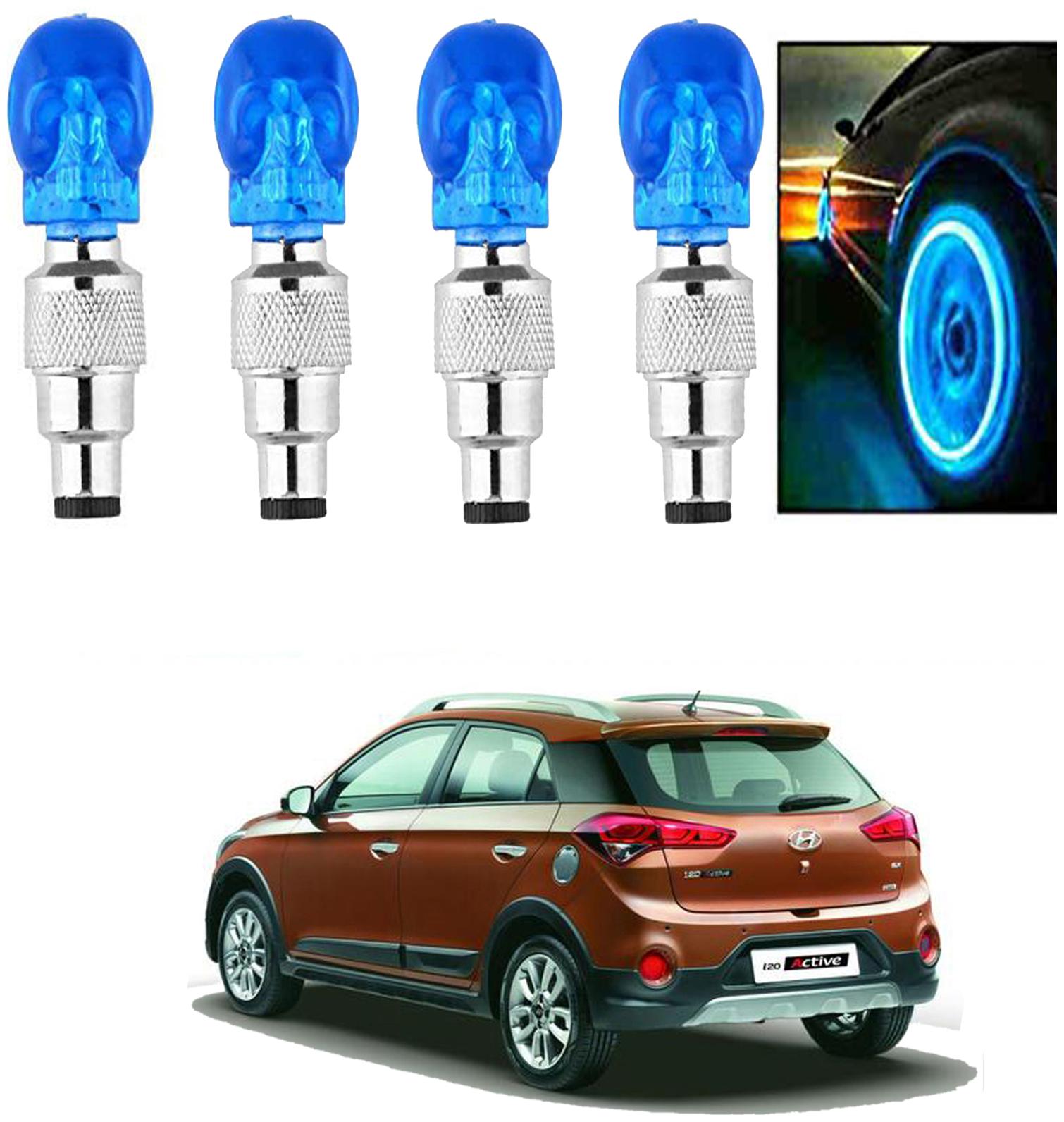

SHOP4U Car Skull Wheel Tyre LED Light With Motion Sensor for hyundai i20 active ( Pack of 4 Blue )