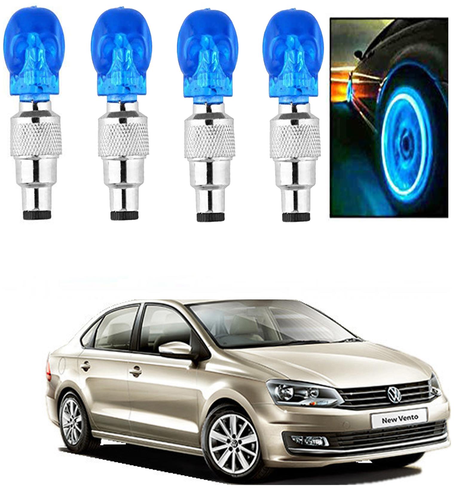 

SHOP4U Car Skull Wheel Tyre LED Light With Motion Sensor for volkswagen vento ( Pack of 4 Blue )