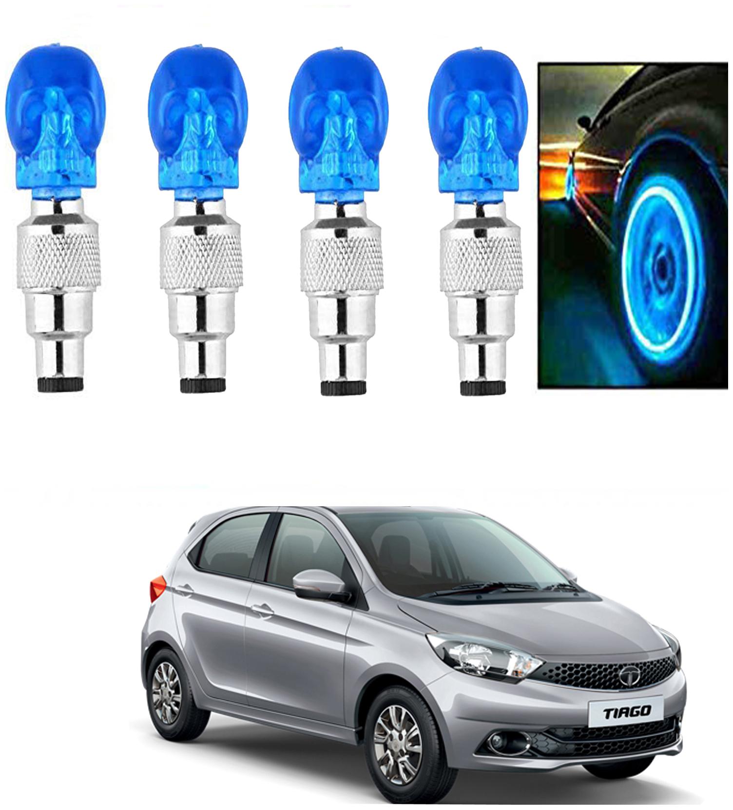 

SHOP4U Car Skull Wheel Tyre LED Light With Motion Sensor for tata tiago ( Pack of 4 Blue )