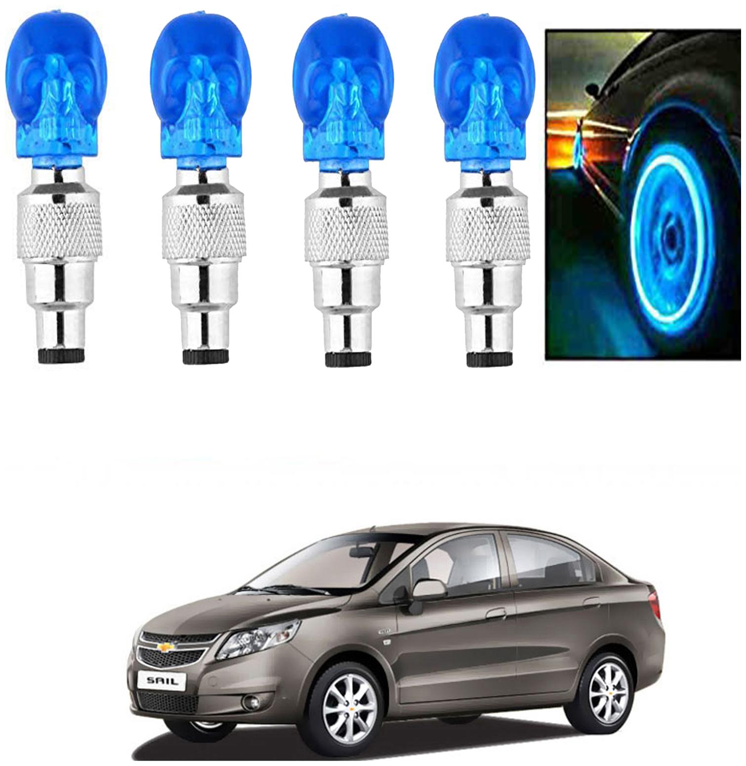 

SHOP4U Car Skull Wheel Tyre LED Light With Motion Sensor for chevrolet sail ( Pack of 4 Blue )