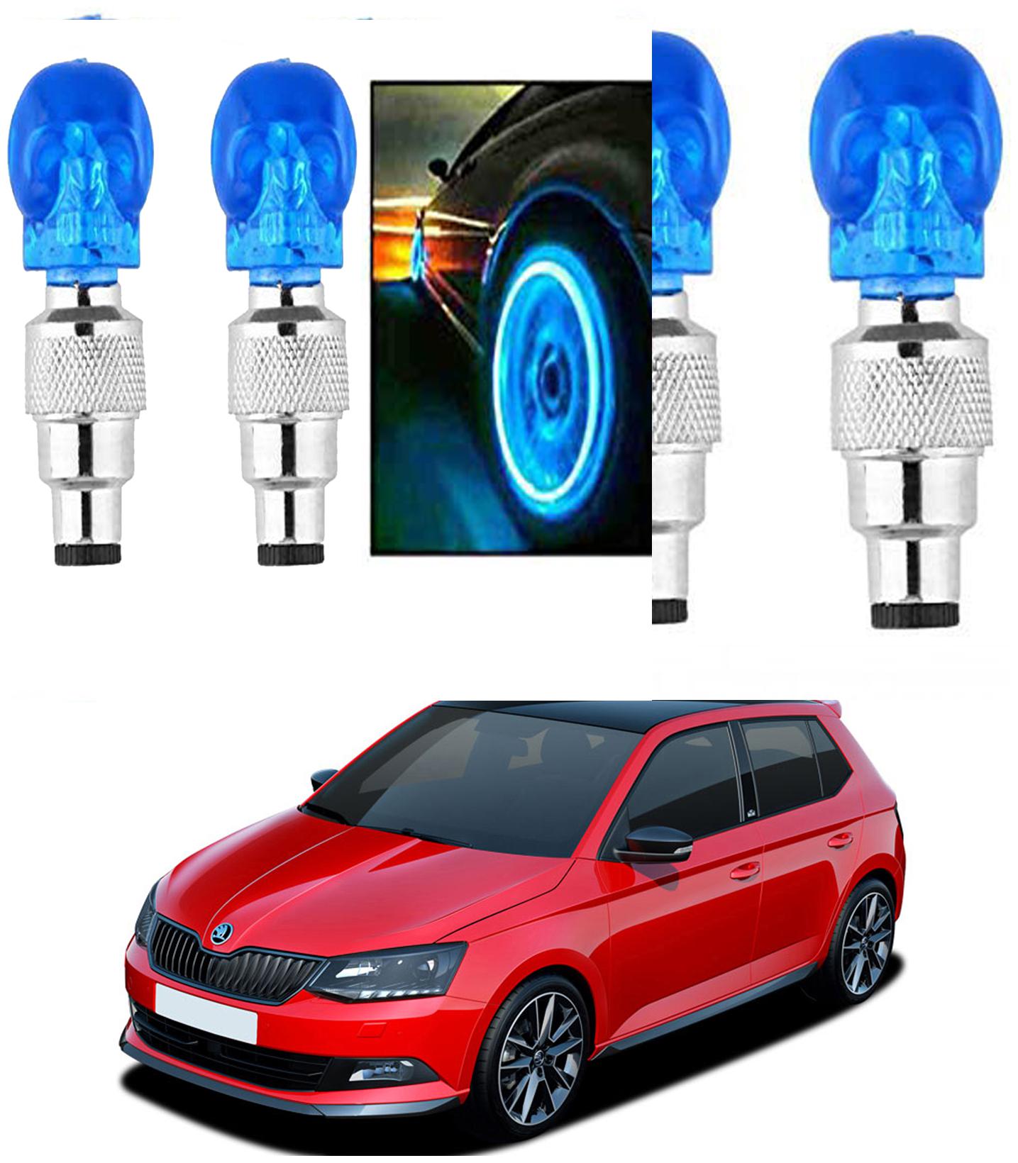 

SHOP4U Car Skull Wheel Tyre LED Light With Motion Sensor for skoda fabia ( Pack of 4 Blue )