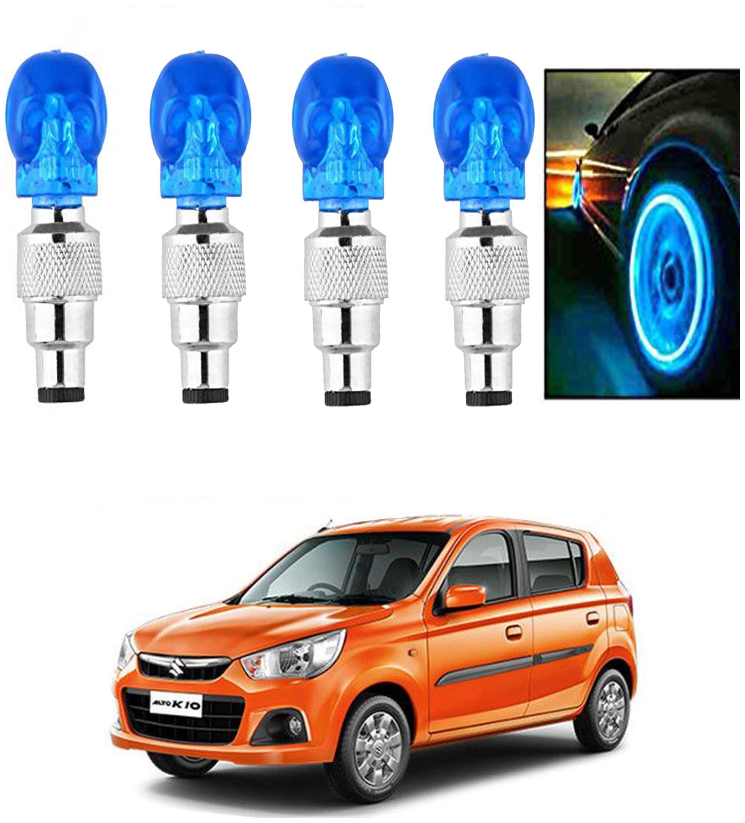 

SHOP4U Car Skull Wheel Tyre LED Light With Motion Sensor for maruti suzuki alto k-10 ( Pack of 4 Blue )