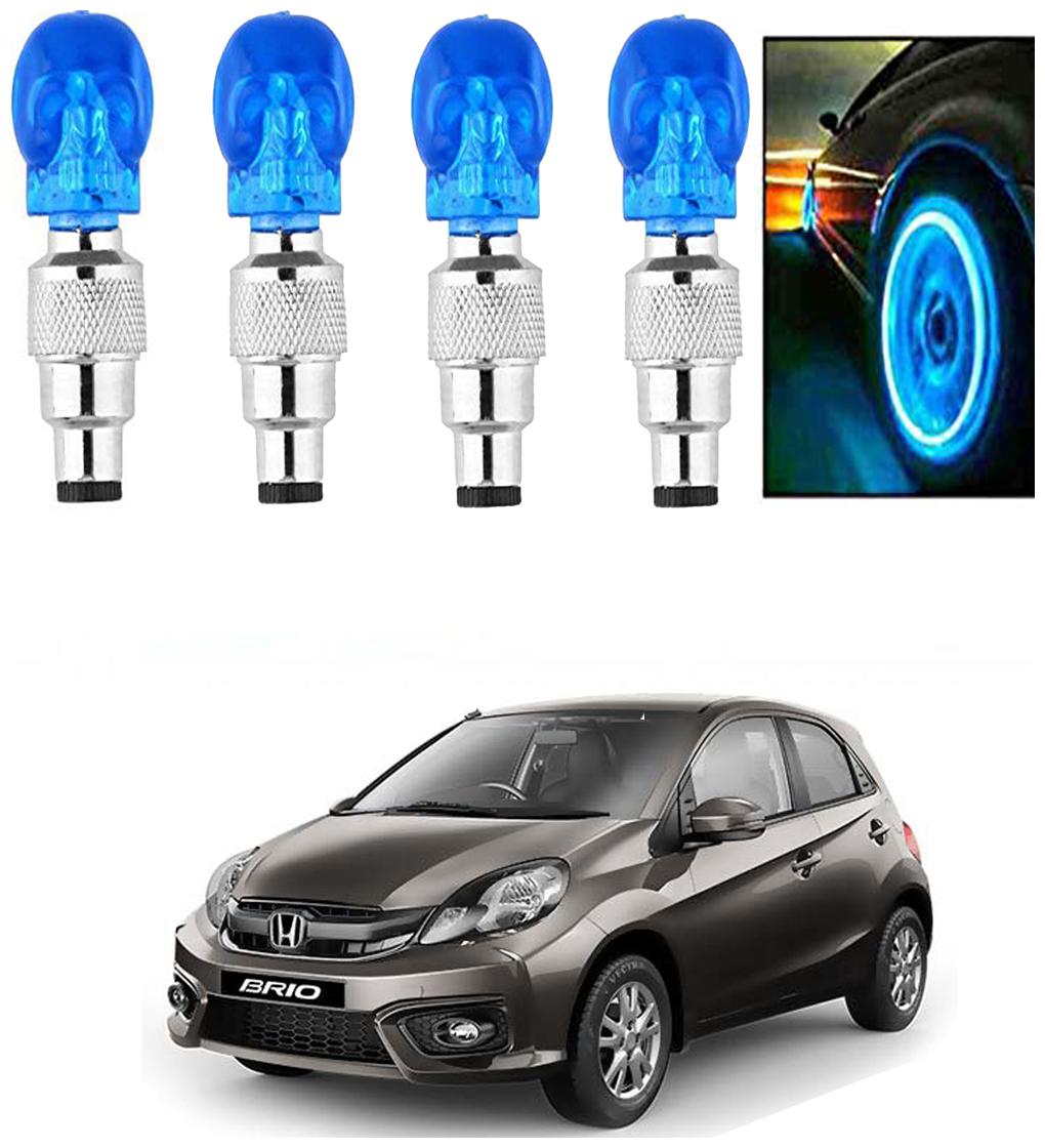 

SHOP4U Car Skull Wheel Tyre LED Light With Motion Sensor for honda brio ( Pack of 4 Blue )