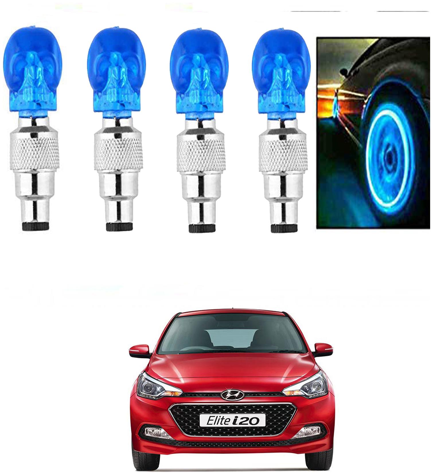 

SHOP4U Car Skull Wheel Tyre LED Light With Motion Sensor for hyundai i 20 elite ( Pack of 4 Blue )